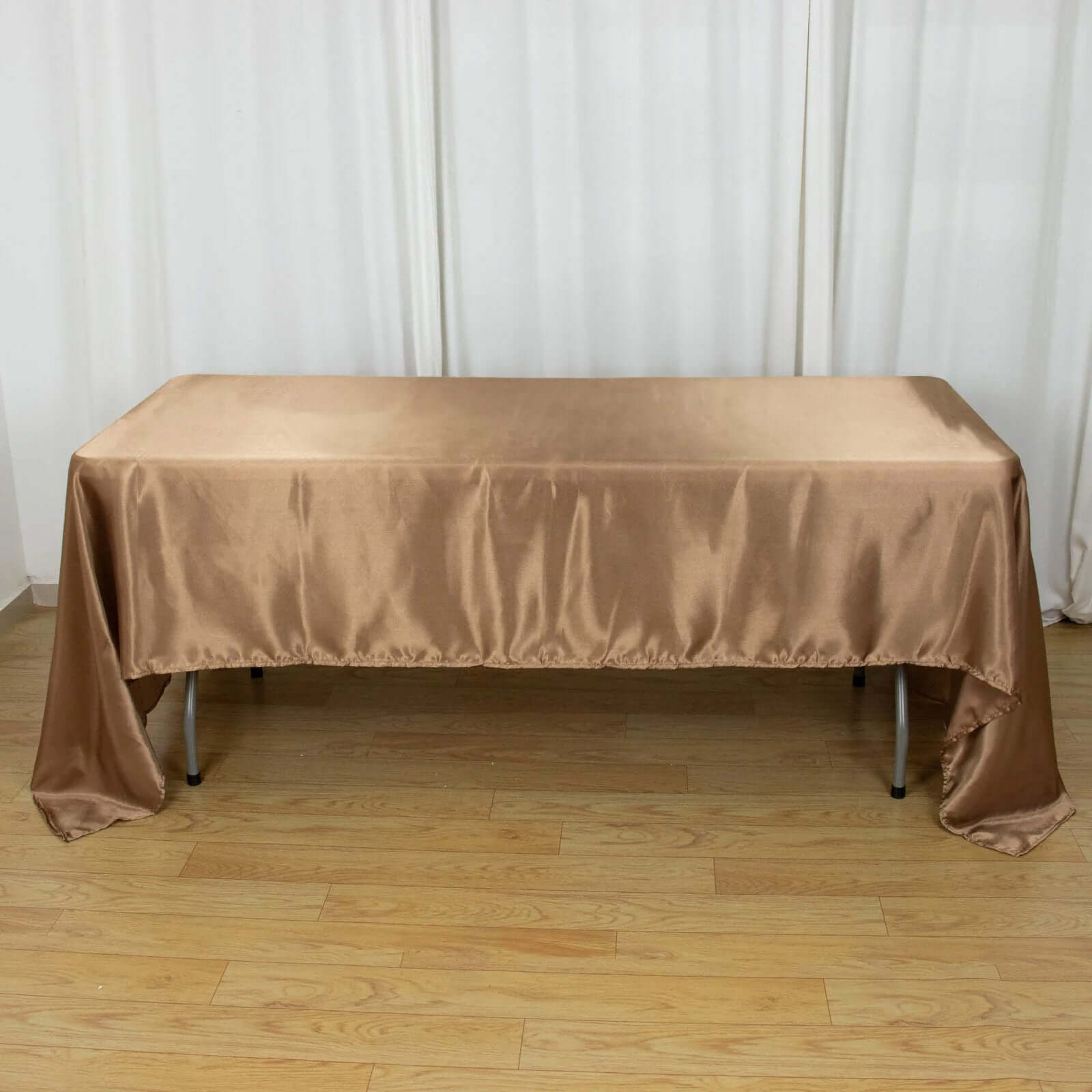 Satin Rectangular 60x126 Tablecloth Taupe - Smooth and Lustrous Table Cover