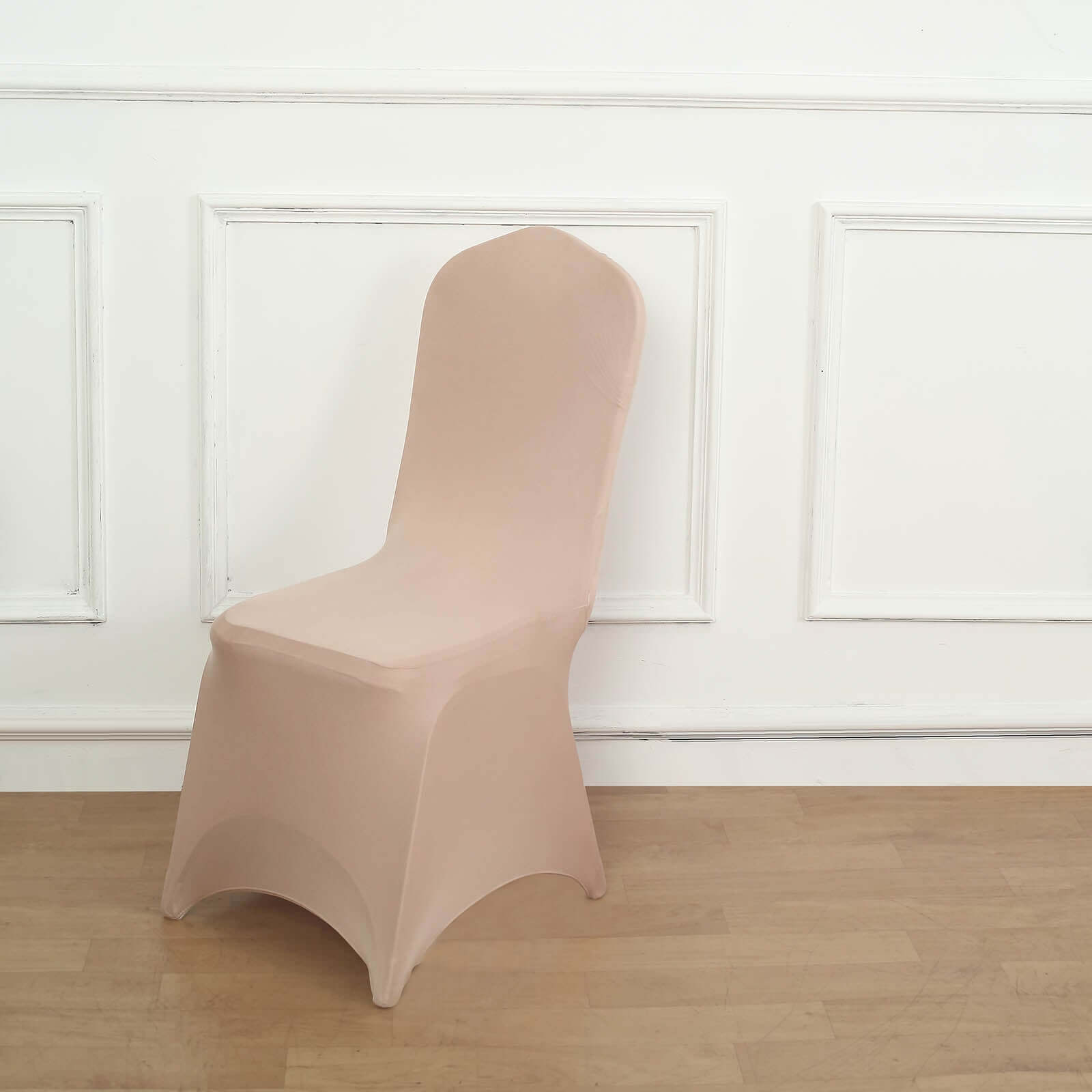 Spandex Chair Cover for Banquet Chairs Nude - Stretch 160GSM Fabric with Slip-On Slipcover