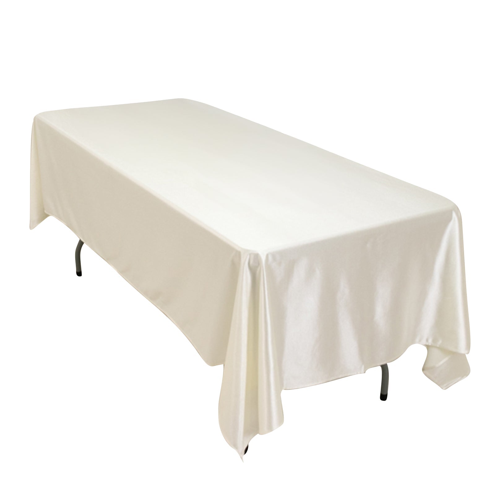 Premium Scuba Rectangular 60x102 Tablecloth Shimmering Pearl - Wrinkle Free & Stain Resistant Table Cover