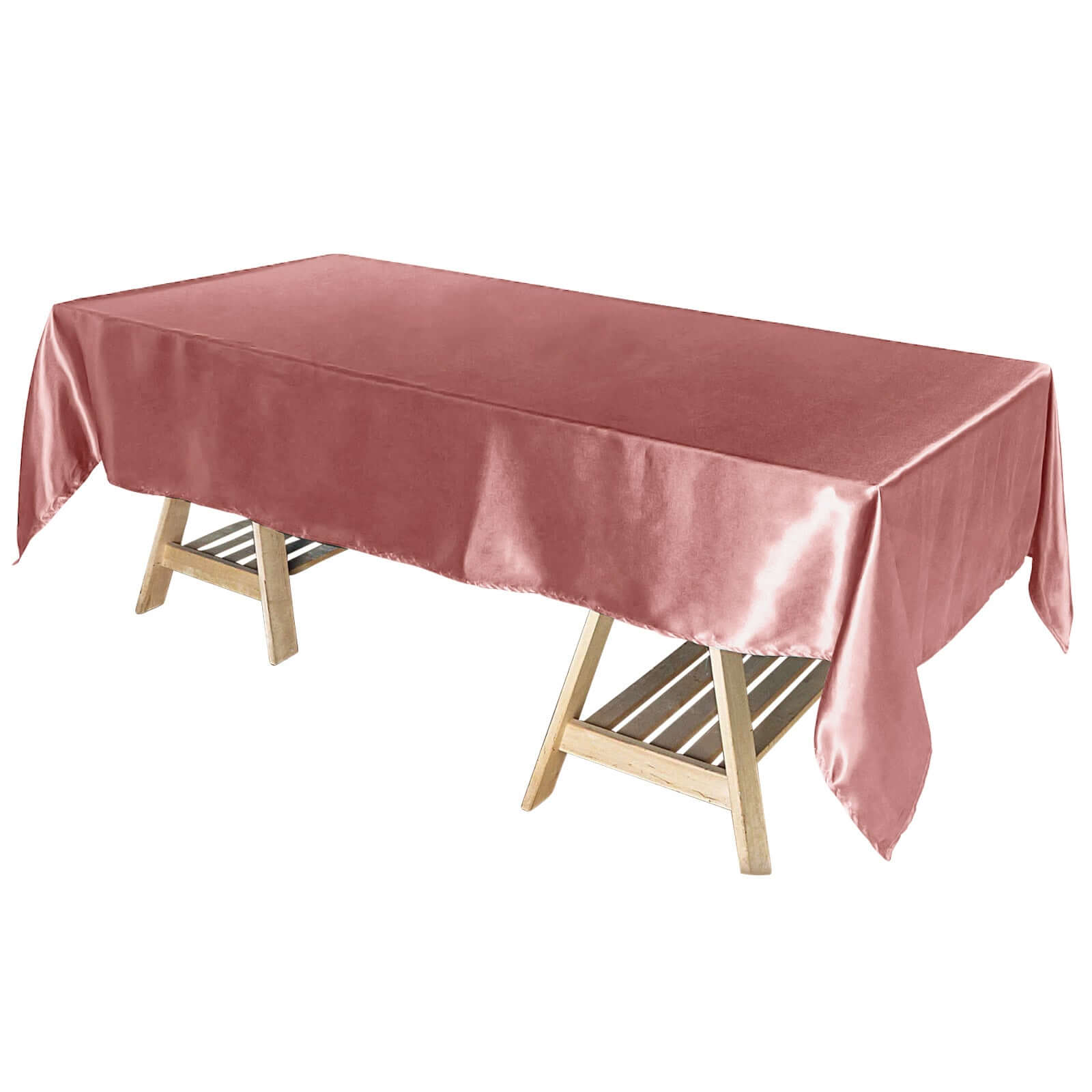 Satin Rectangular 60x102 Tablecloth Cinnamon Rose - Smooth and Lustrous Table Cover