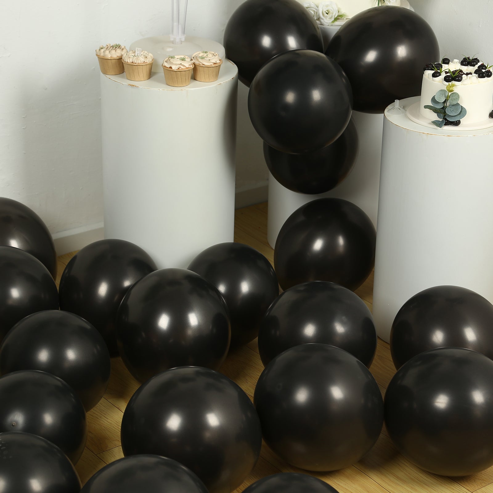 50 Pack Black Biodegradable Balloons, 12 Thickened Extra Strong Eco-friendly Latex Helium Party Balloons