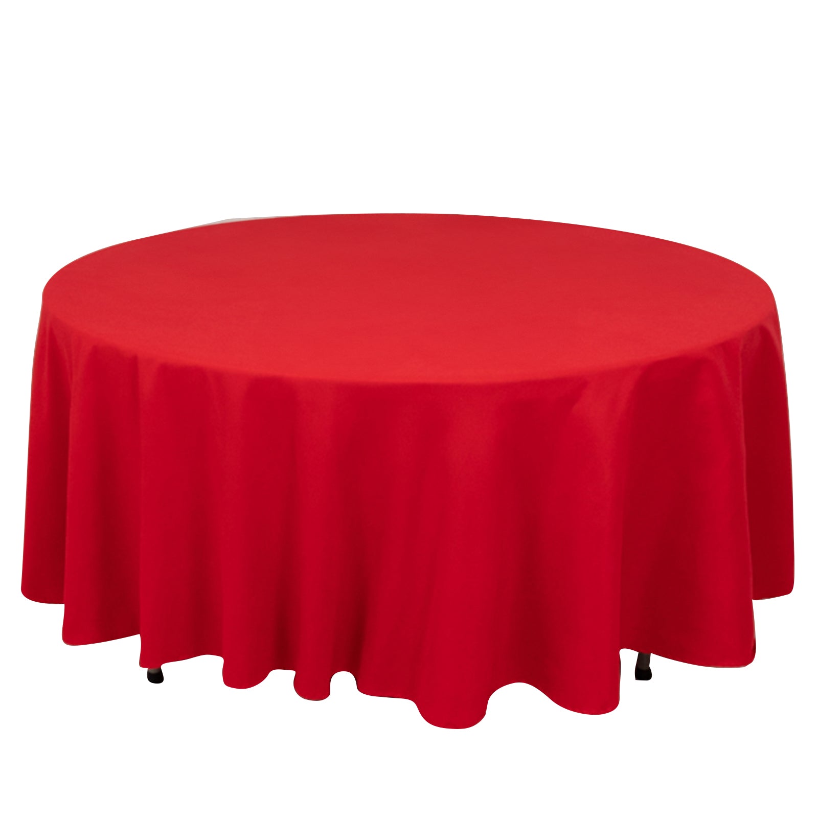 Cotton Blend 108 Round Tablecloth Red - Wrinkle-Resistant Design