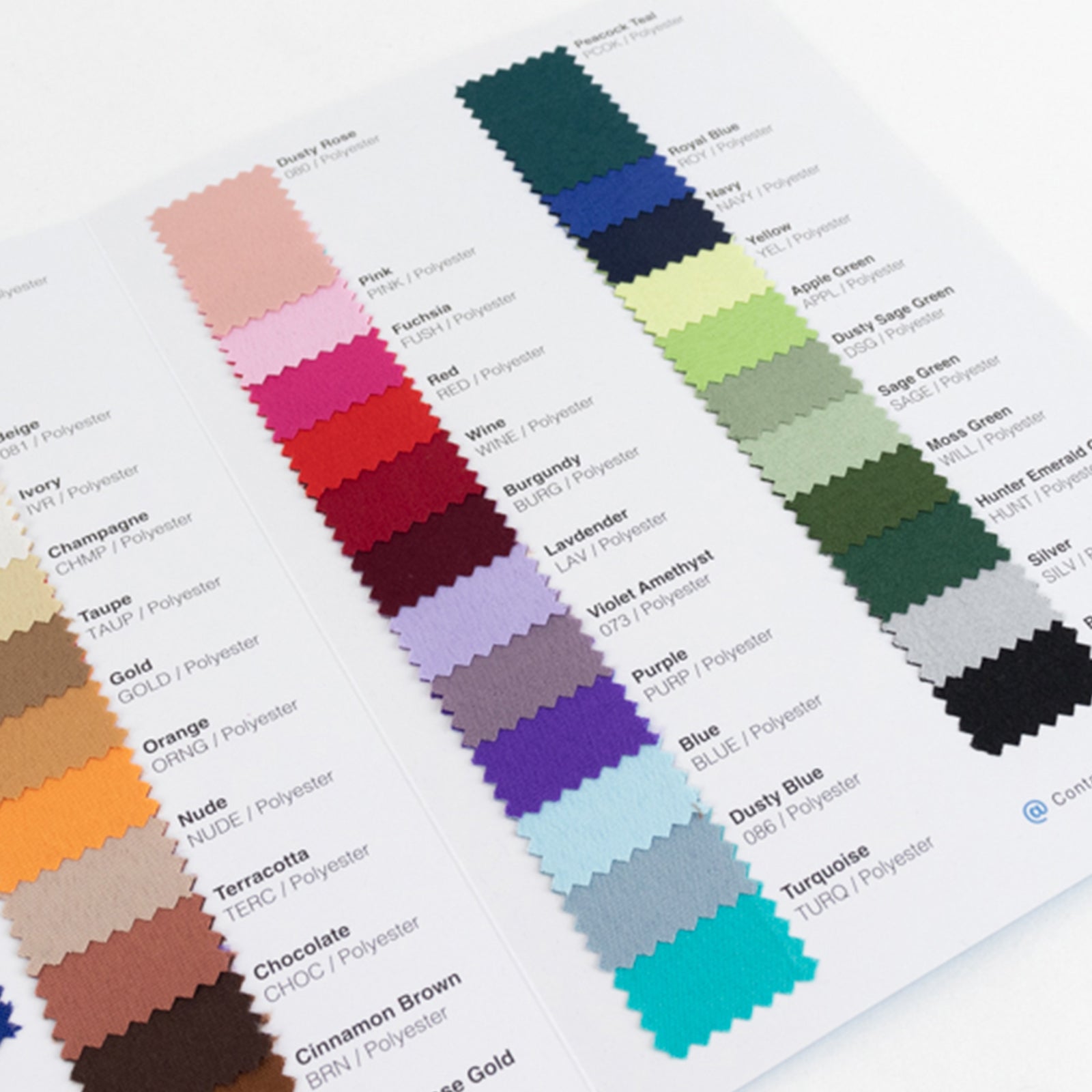 Polyester Fabric Sample Book - 35 Colors, High-Quality Swatches for Upholstery, Sewing and Craft Projects