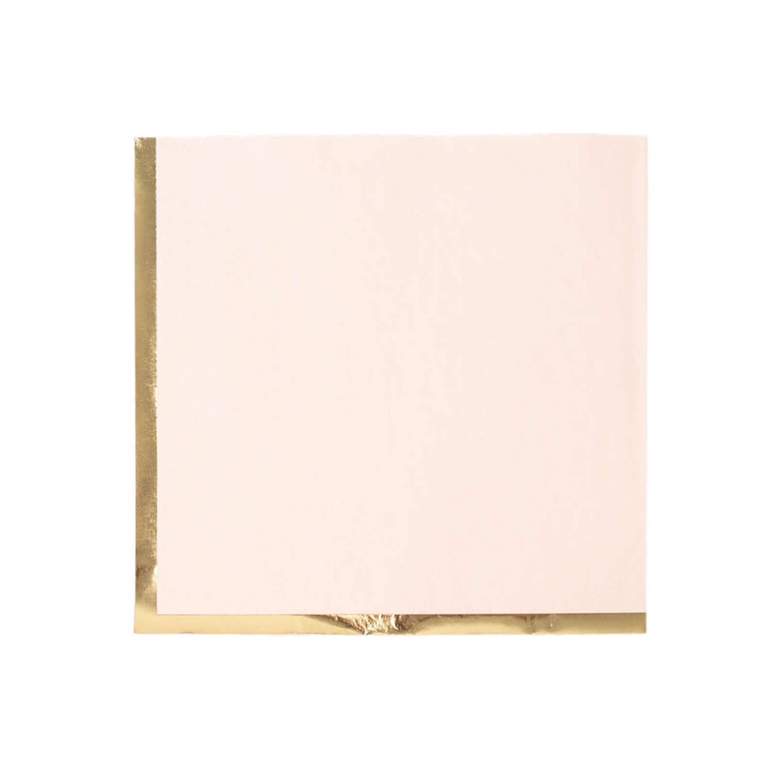 50-Pack Paper Beverage Napkins with Gold Foil Edge Blush - Disposable 2 Ply Cocktail Napkins for Events 6.5x6.5