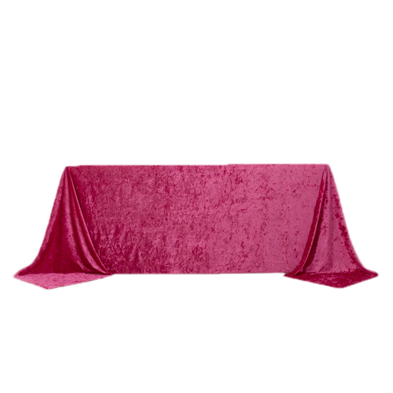 Premium Crushed Velvet 90x132 Rectangle Tablecloth Fuchsia - Reusable Soft & Seamless Table Cover