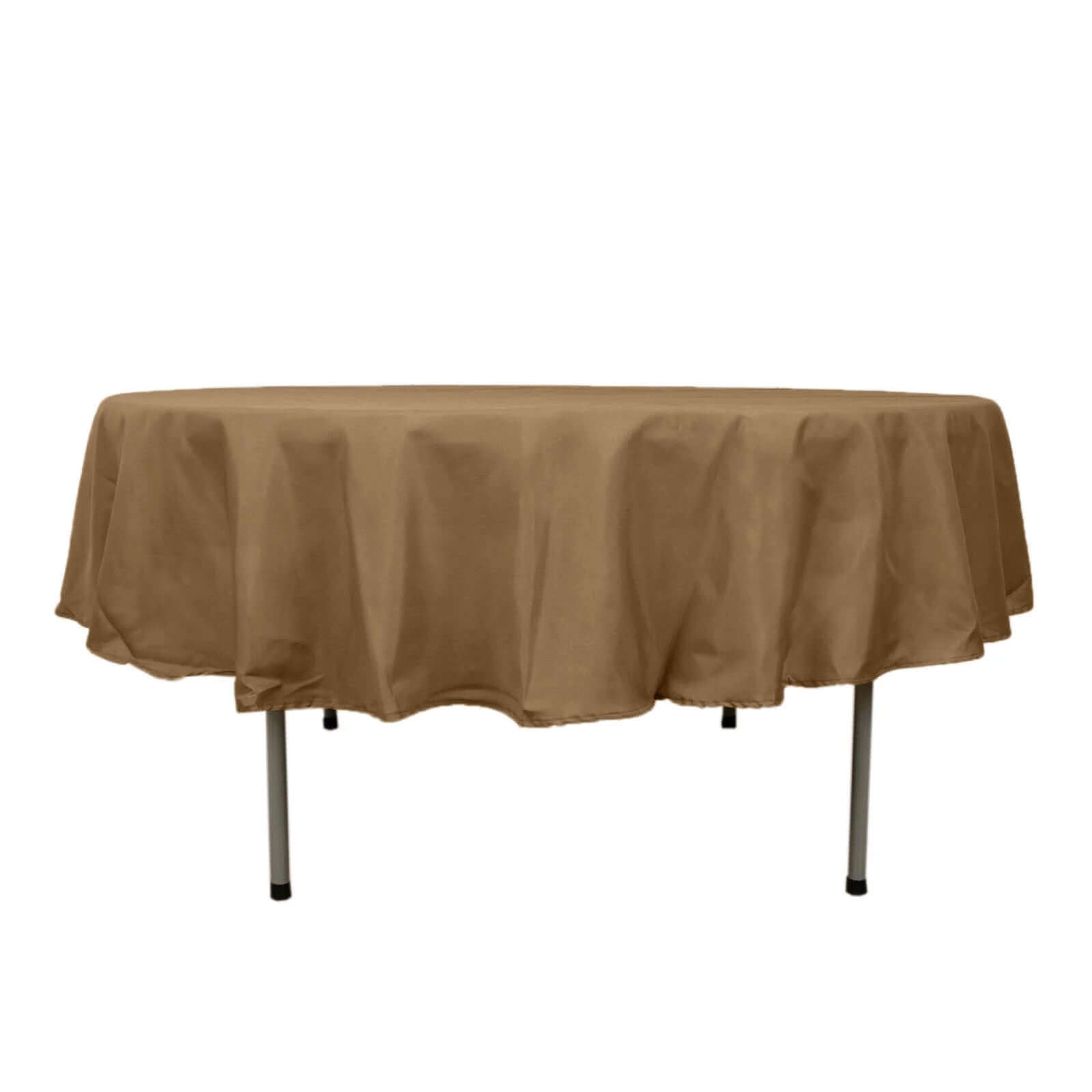 Polyester 90 Round Tablecloth Taupe - Stain & Wrinkle-Resistant Table Cover