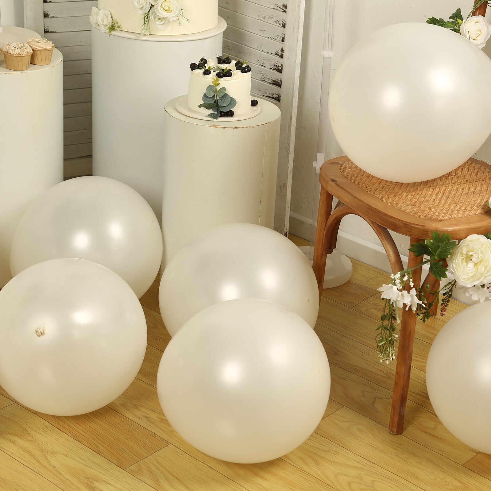 10 Pack White Biodegradable Balloons, 18 Thickened Extra Strong Eco-friendly Latex Helium Party Balloons