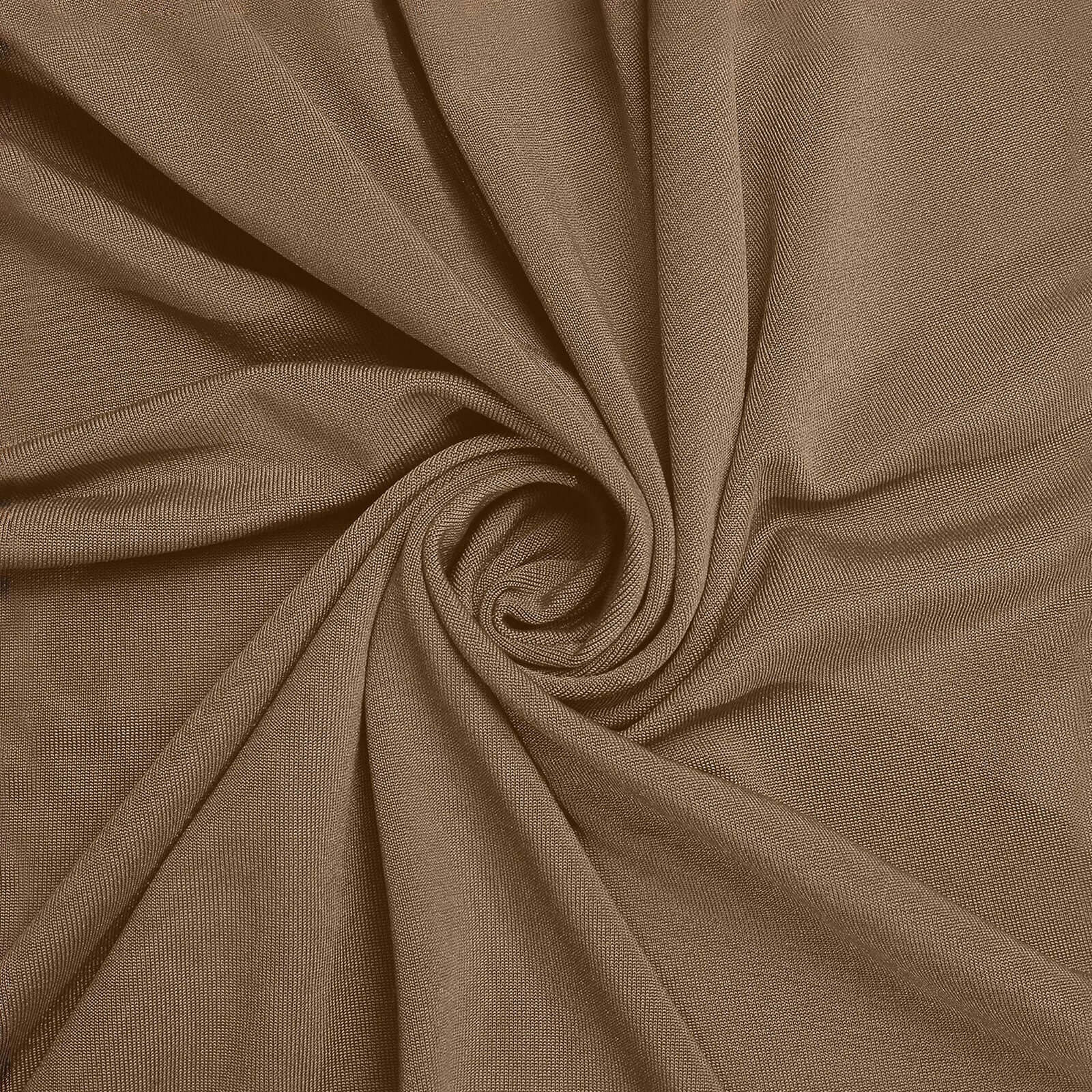 7ft Matte Taupe Spandex Fitted Chiara Backdrop Stand Cover For Round Top Wedding Arch