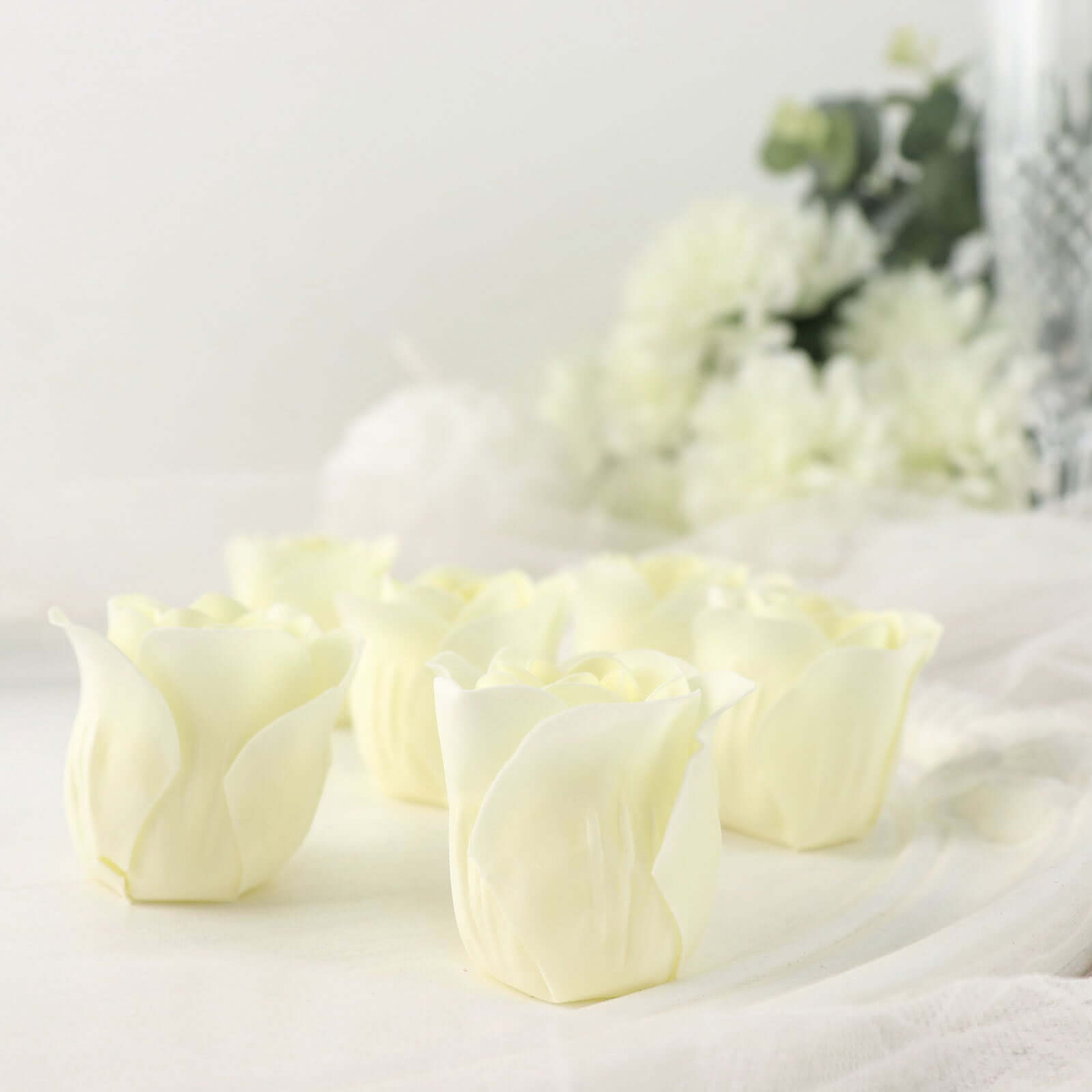 4 Pack 24 Pcs Ivory Scented Rose Soap Heart Shaped Party Favors With Gift Boxes And Ribbon