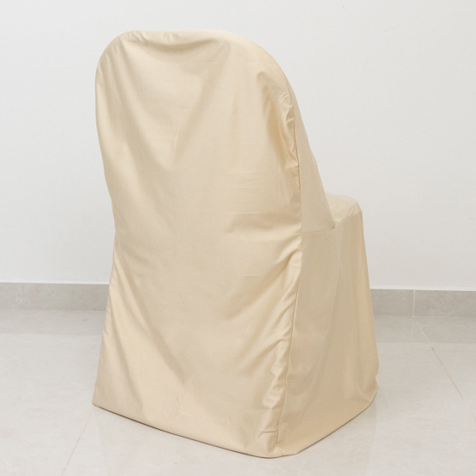 Premium Scuba Stretch Folding Chair Cover Beige - Wrinkle Free & Durable Slipcover