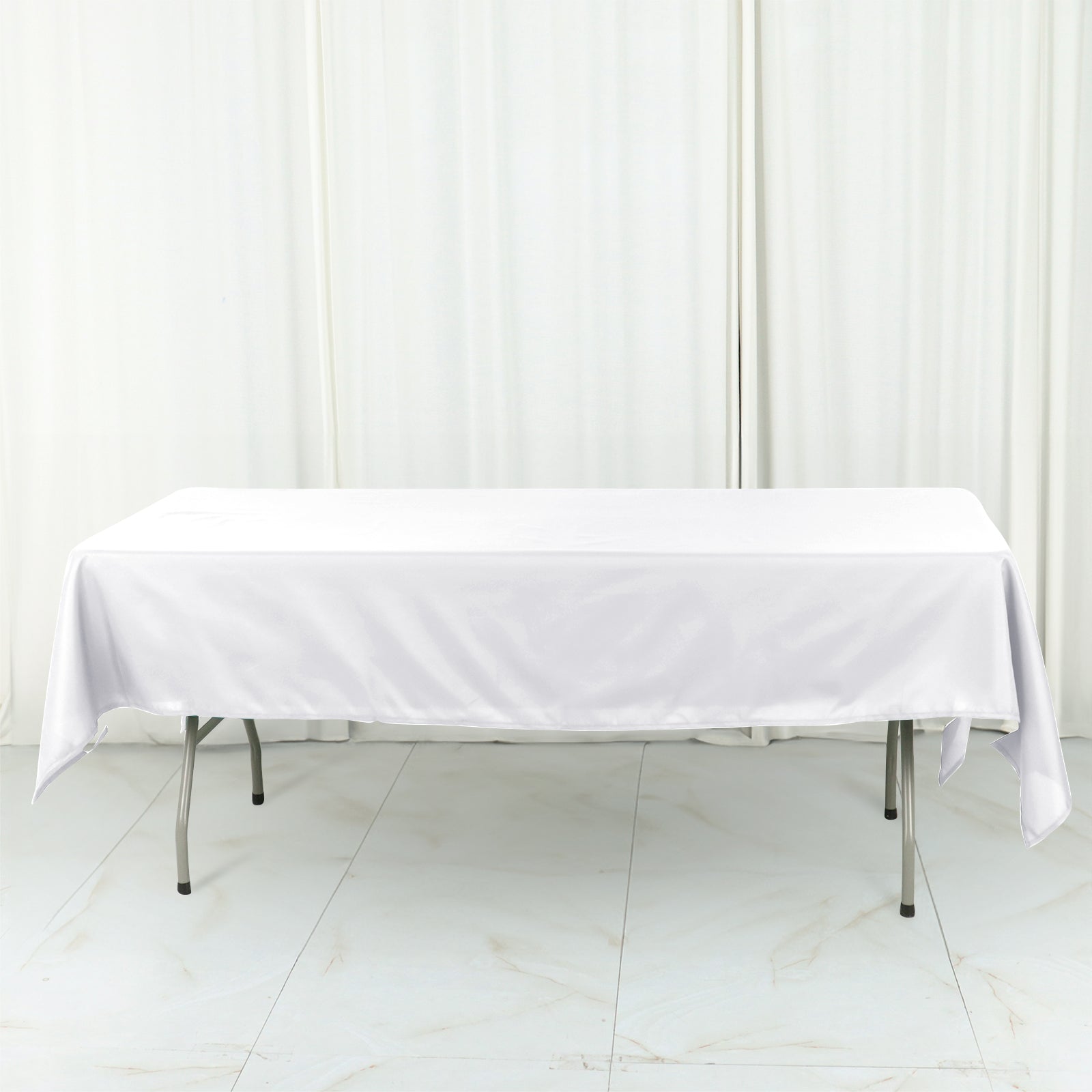 Cotton Blend 60x102 Rectangle Tablecloth White - Wrinkle-Resistant Table Cover