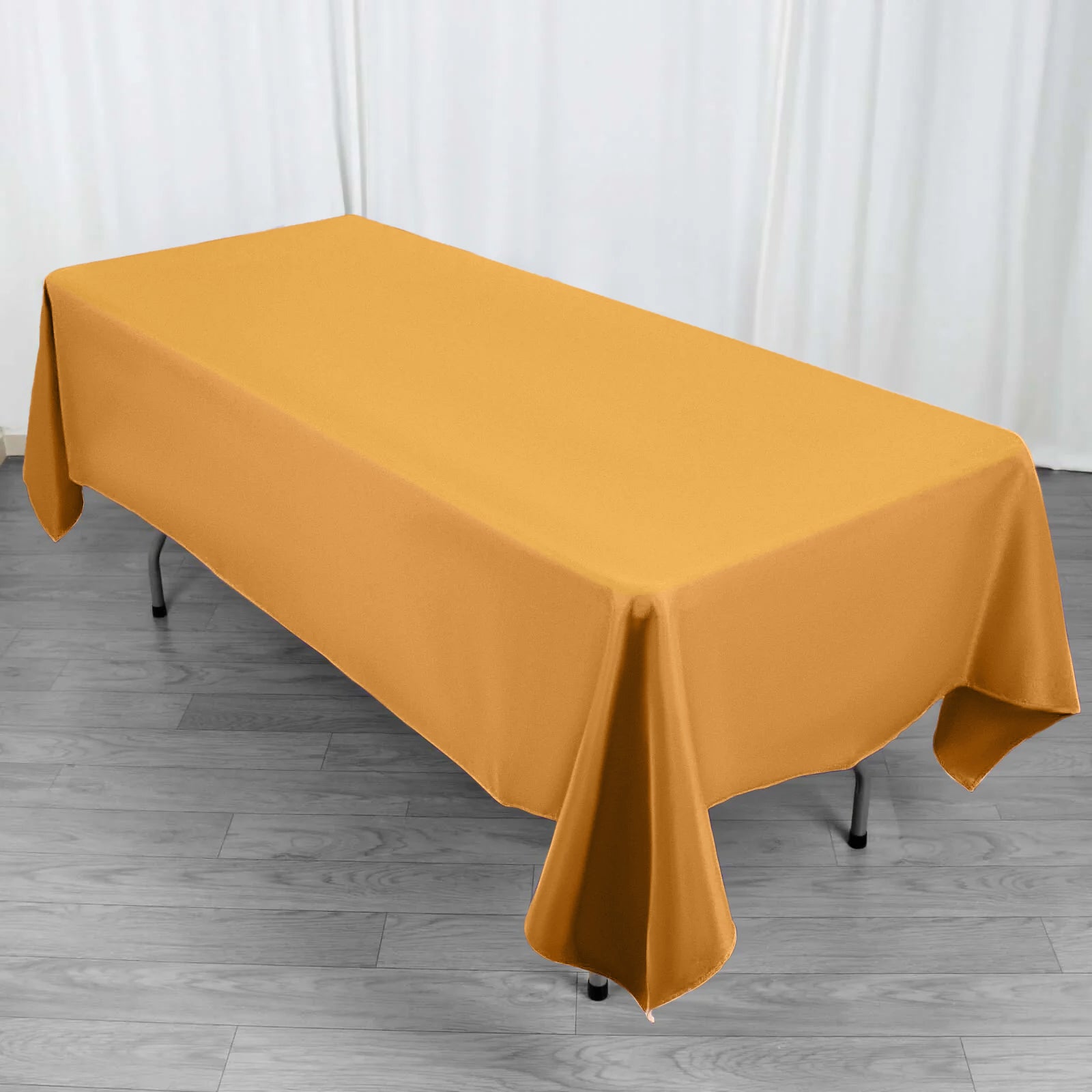 Premium Polyester 60x102 Rectangle Tablecloth Gold - Durable 220GSM Wrinkle-Resistant Table Cover