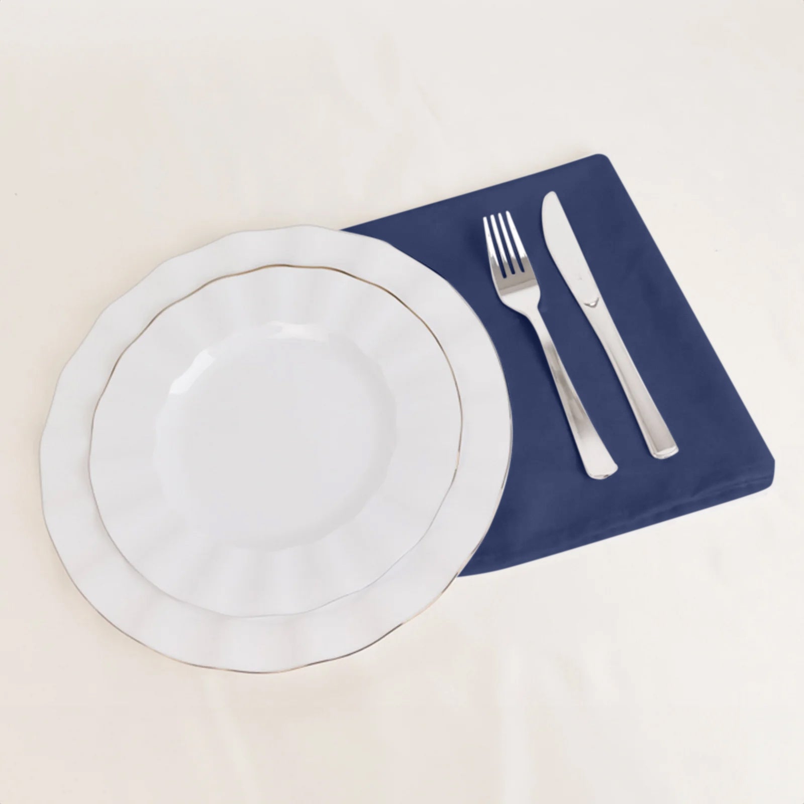 5 Pack Cotton Blend 20x20 Napkins Navy Blue - Wrinkle-Resistant & Washable Dinner Napkins