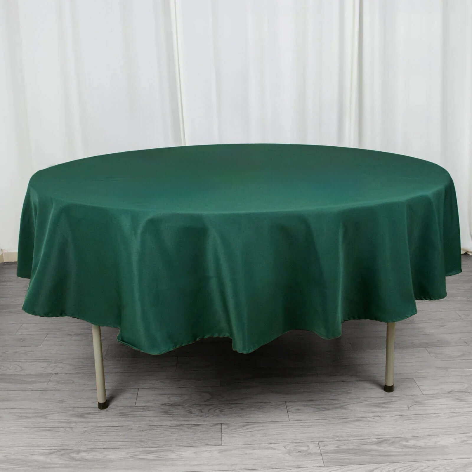 Premium Polyester 90 Round Tablecloth Hunter Emerald Green - Stain and Wrinkle-Resistant Design with 220GSM Thickness Table Cover