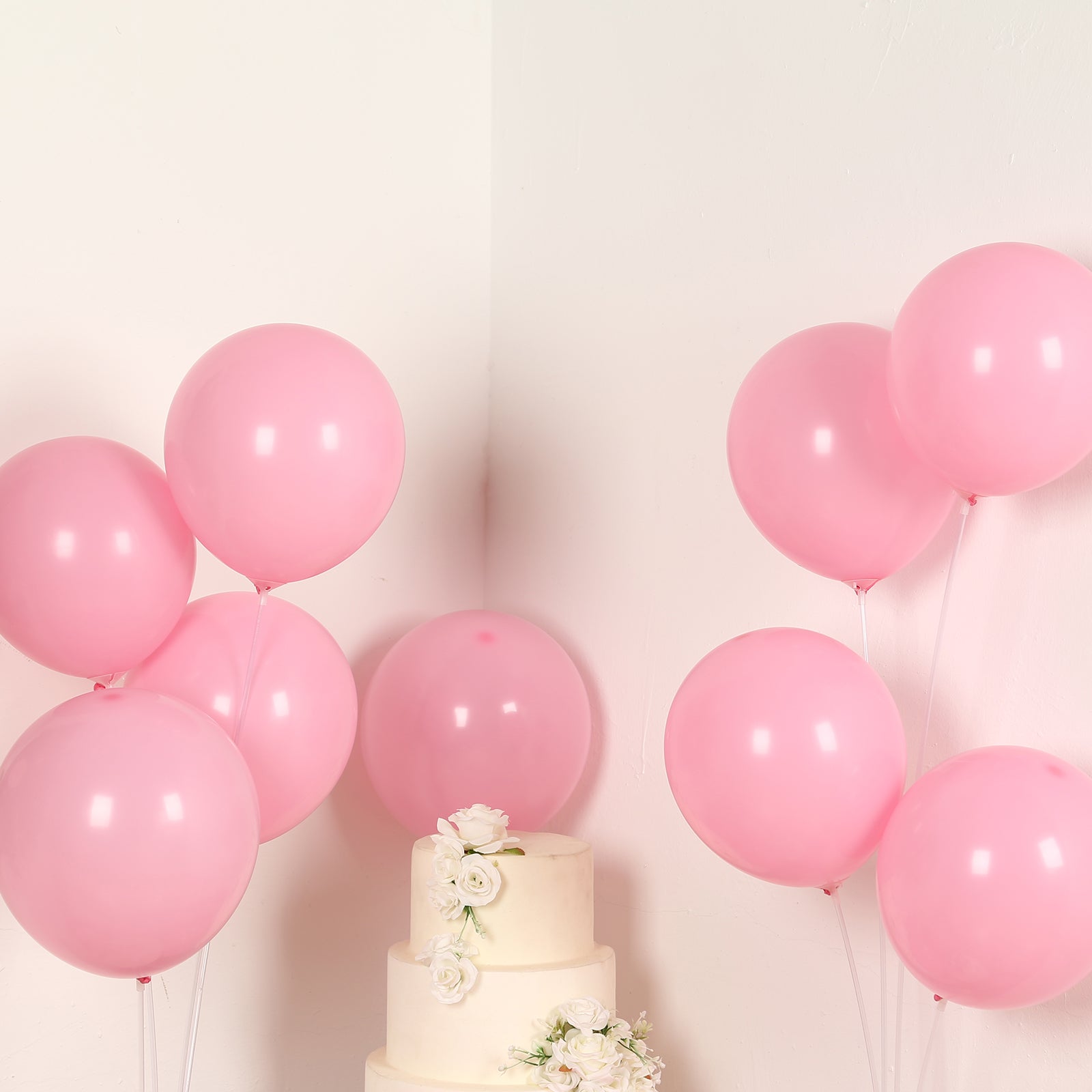 50 Pack Matte Pastel Pink Biodegradable Balloons 12, Round Eco-friendly Thick Latex Party Balloons