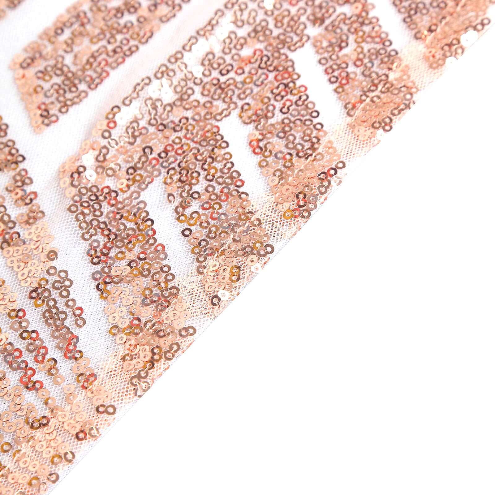 Sequin 90x132 Rectangle Tablecloth Rose Gold - Seamless Diamond Table Cover