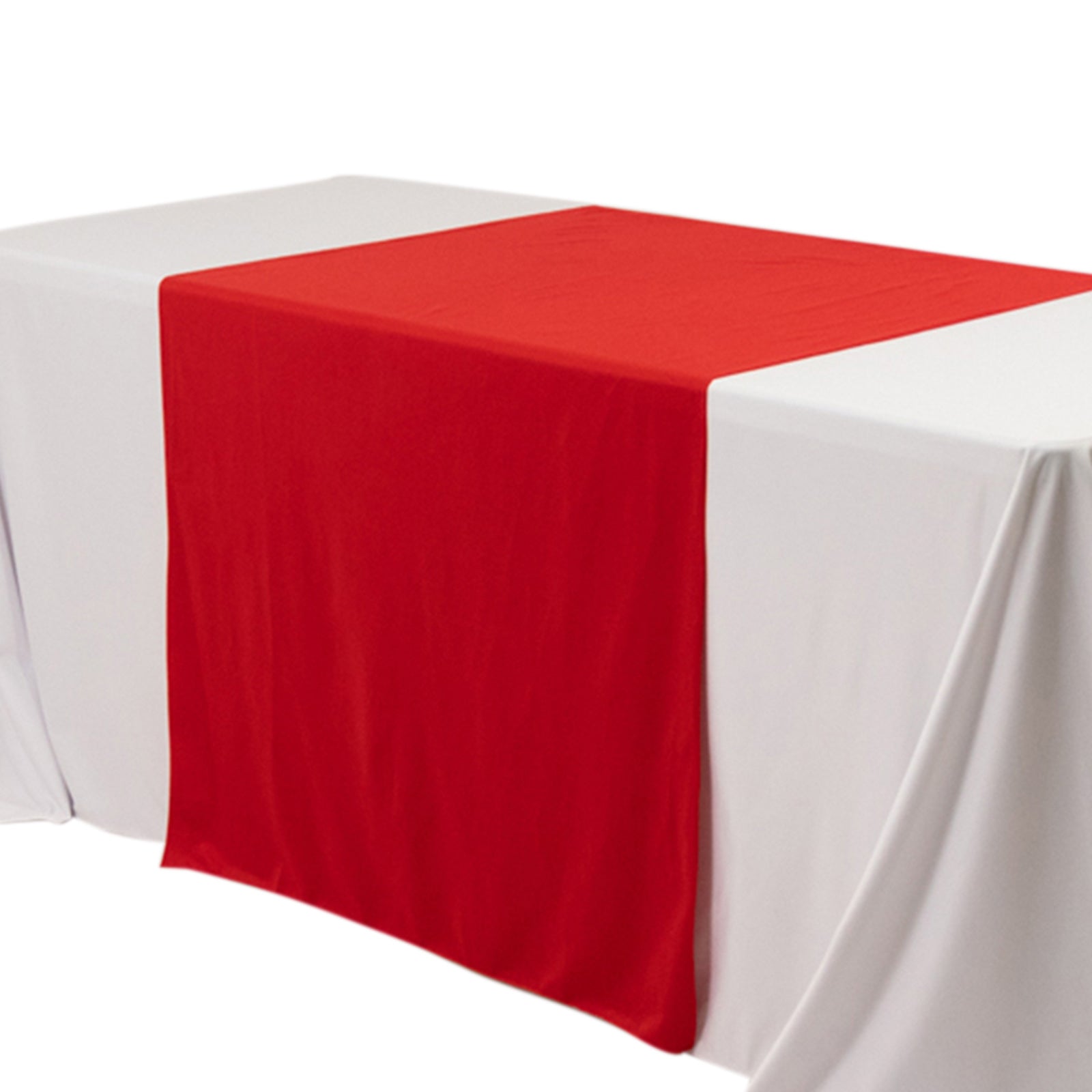 Wide Polyester 36x72 Table Runner Red - Durable Trade Show Table Linen