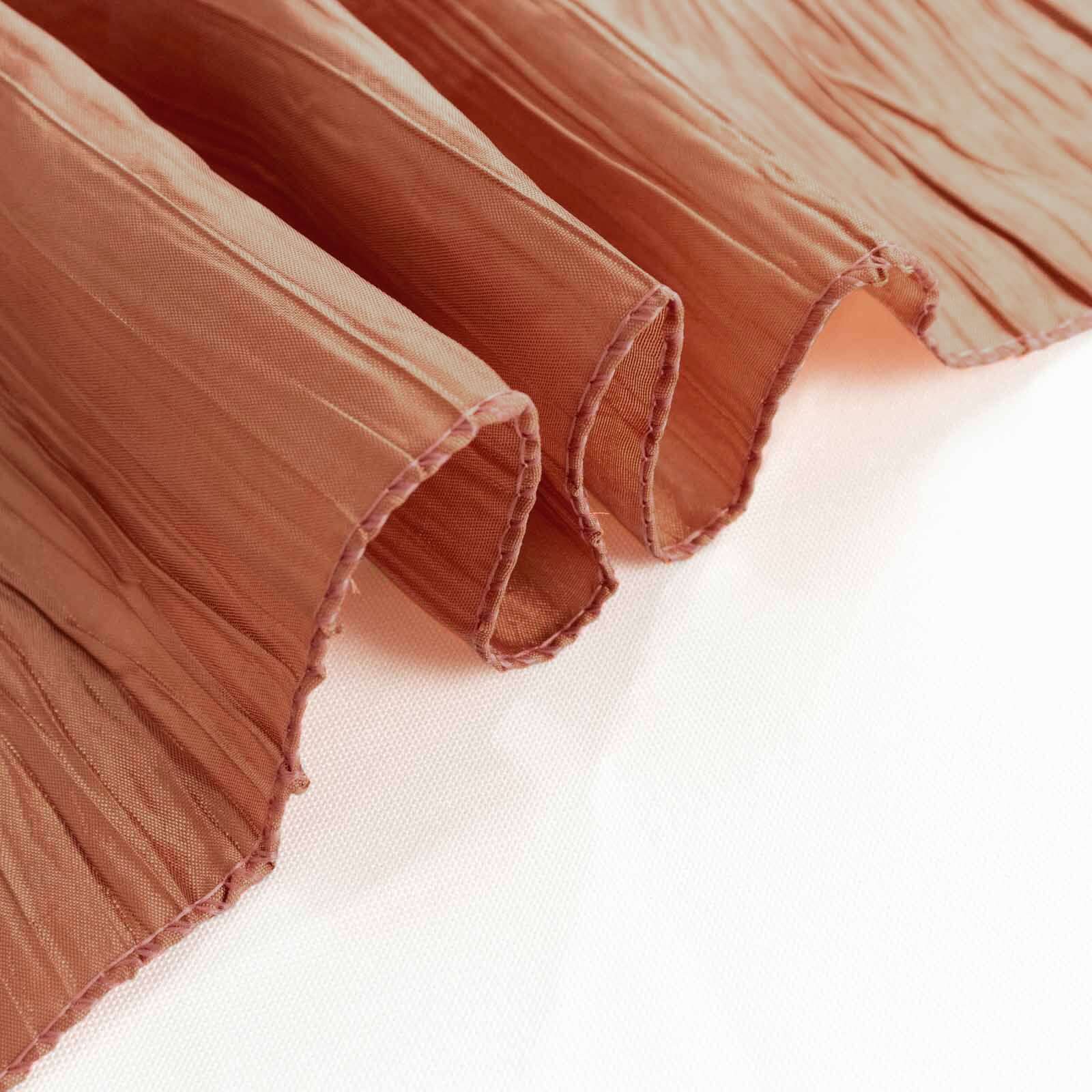 Taffeta 60x102 Rectangle Tablecloth Terracotta (Rust) - Accordion Crinkle Table Cover