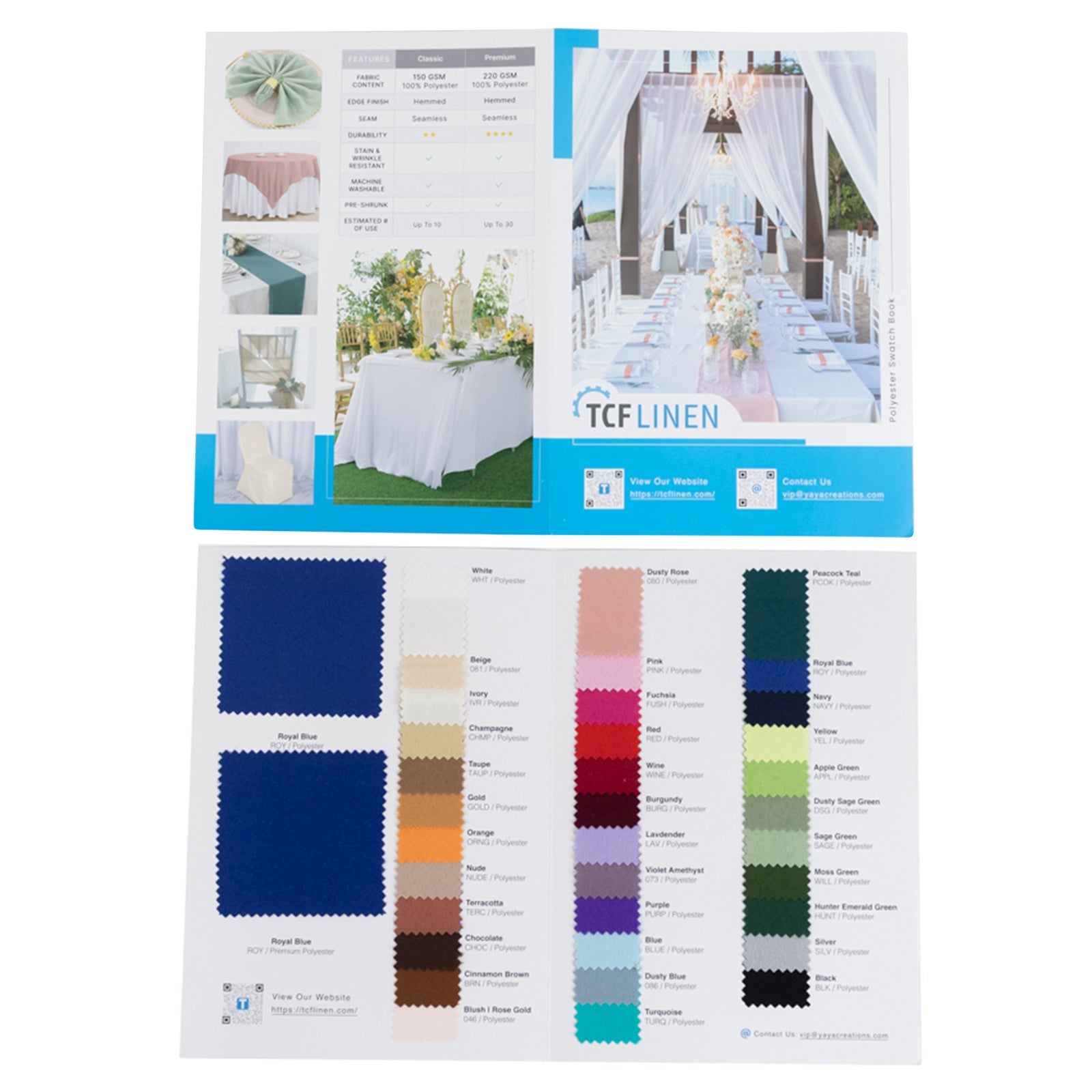 Polyester Fabric Sample Book - 35 Colors, High-Quality Swatches for Upholstery, Sewing and Craft Projects