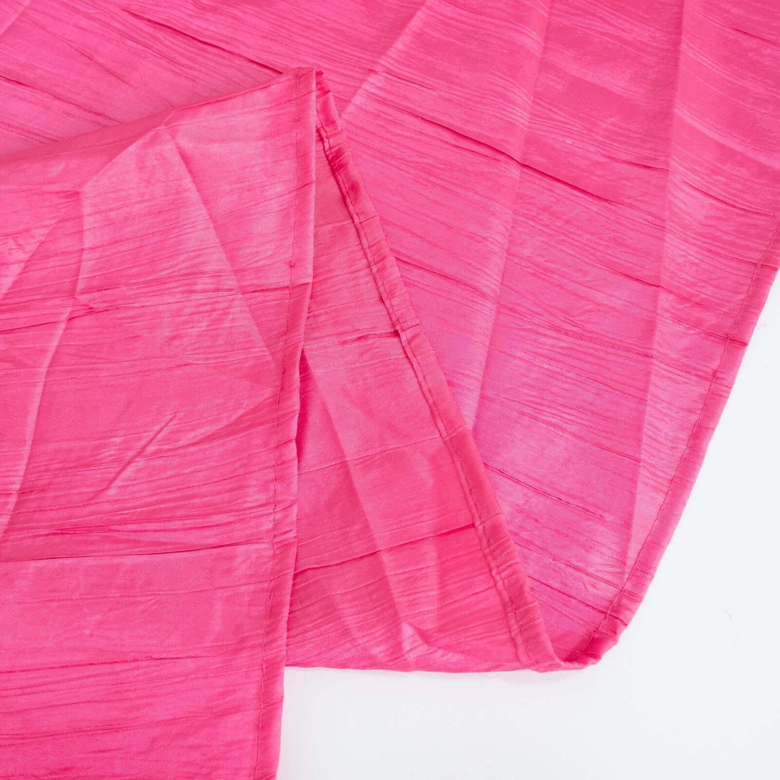 Taffeta 72x72 Table Overlay Square Tablecloth Fuchsia - Accordion Crinkle Table Cover