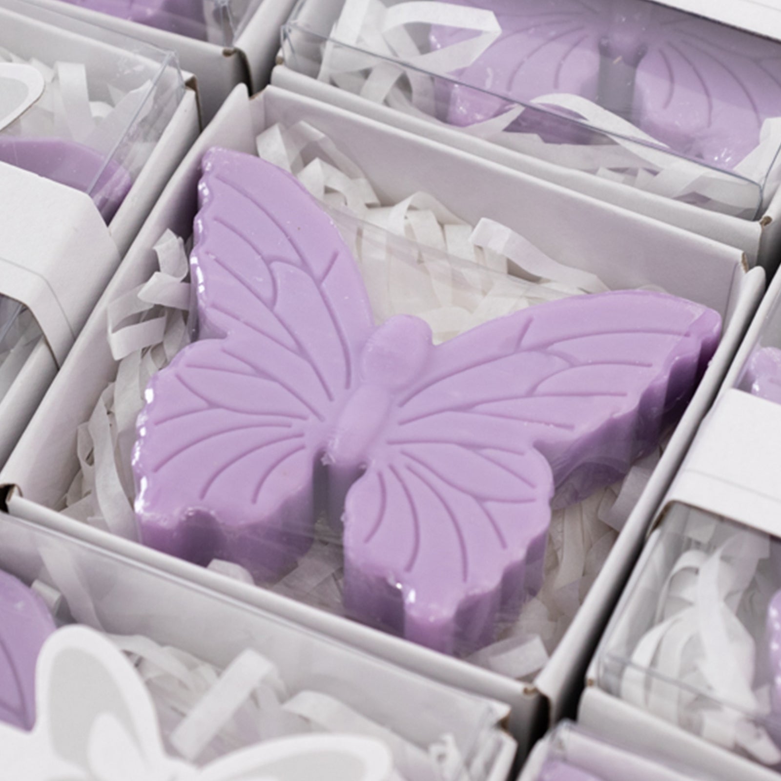 10 Pack Lavender Butterfly Unscented Soap Baby Shower Favors with Gift Boxes, Pre-Packed Bridal Shower Wedding Souvenirs - 2