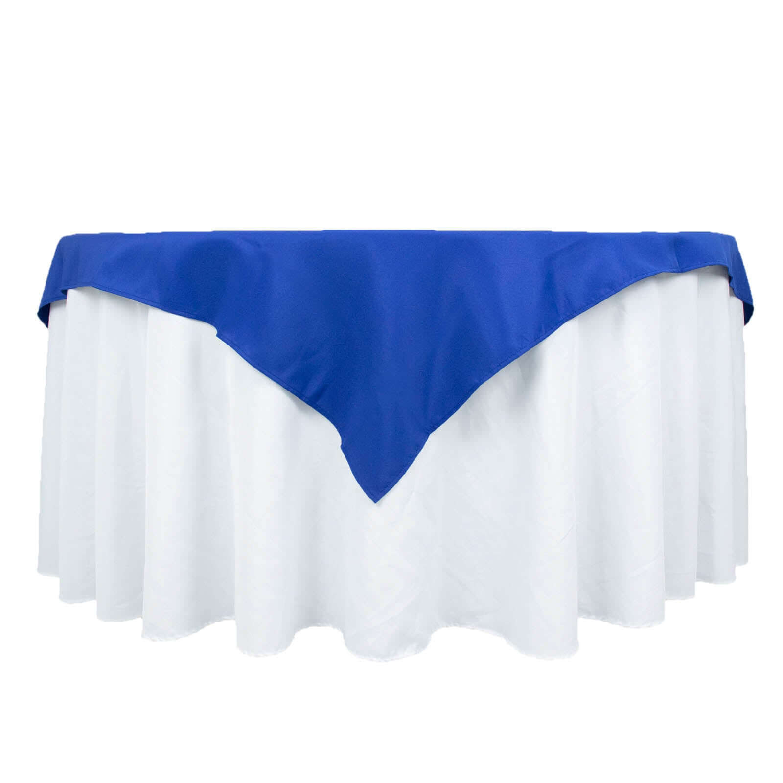 Premium Polyester 54x54 Table Overlay Square Tablecloth Royal Blue - Stain and Wrinkle-Resistant 220GSM Table Topper