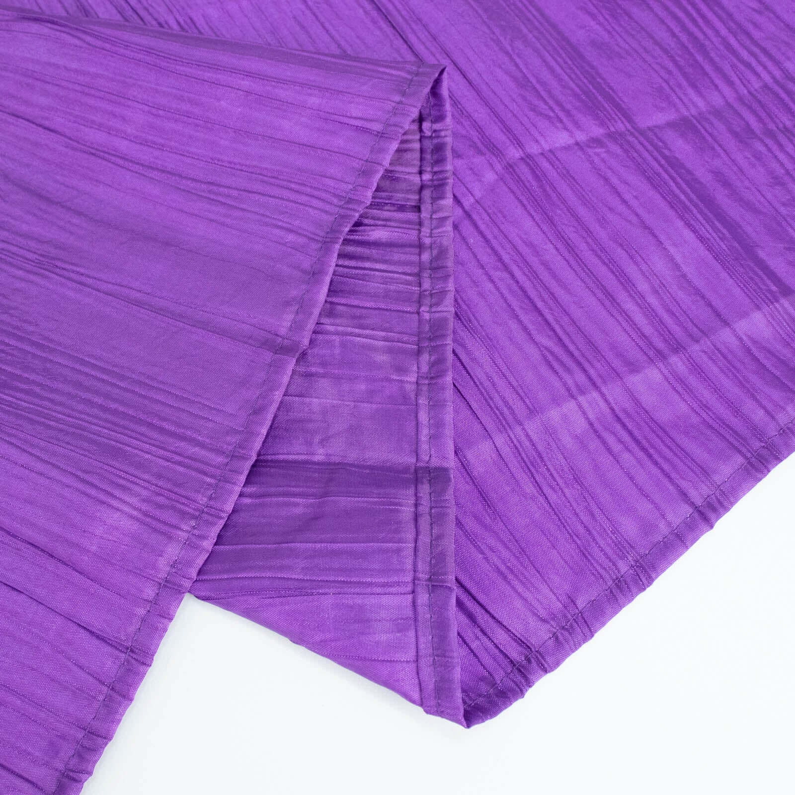 Taffeta 72x72 Table Overlay Square Tablecloth Purple - Accordion Crinkle Table Cover