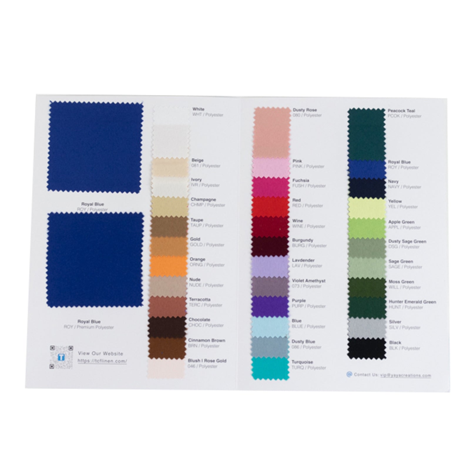 Polyester Fabric Sample Book - 35 Colors, High-Quality Swatches for Upholstery, Sewing and Craft Projects