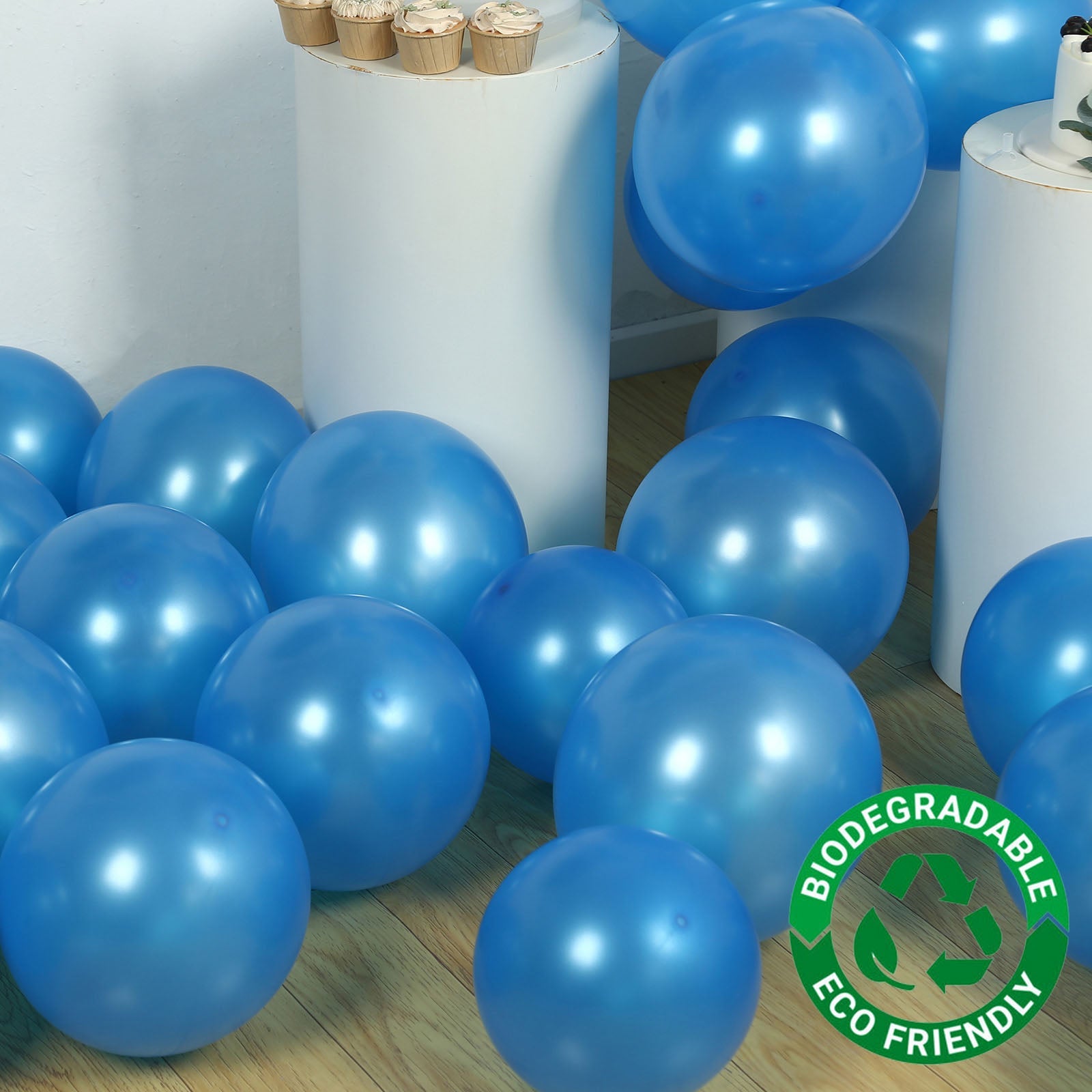 50 Pack Royal Blue Biodegradable Balloons, 12 Thickened Extra Strong Eco-friendly Latex Helium Party Balloons