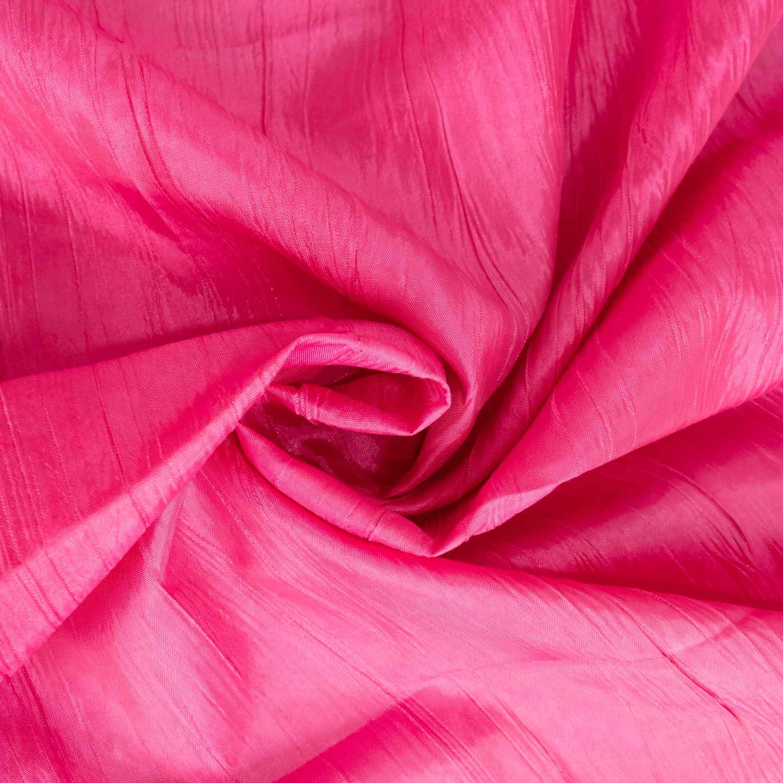 Taffeta 132 Round Tablecloth Fuchsia - Seamless Accordion Crinkle Table Cover