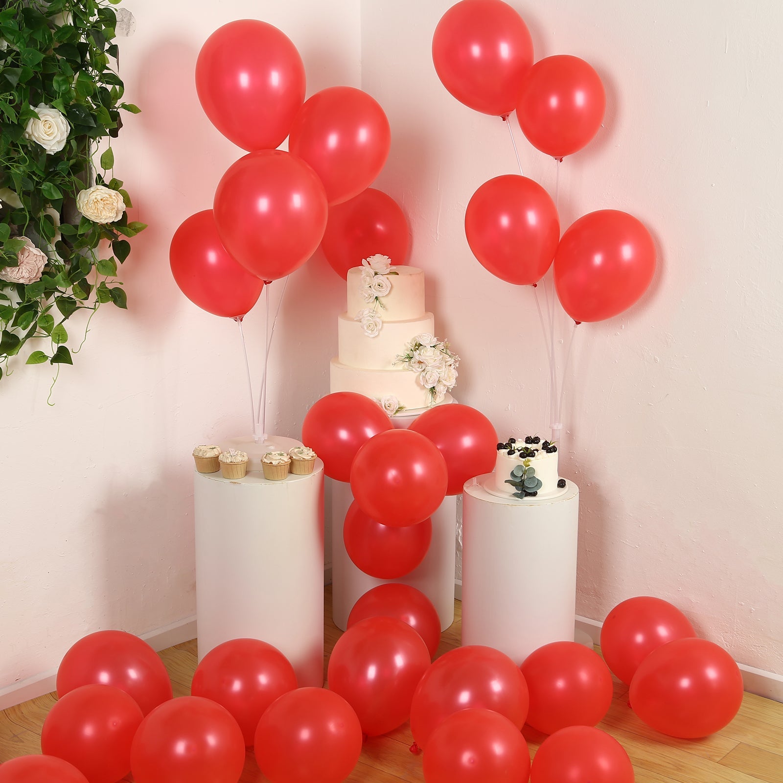 50 Pack Red Biodegradable Balloons, 12 Thickened Extra Strong Eco-friendly Latex Helium Party Balloons