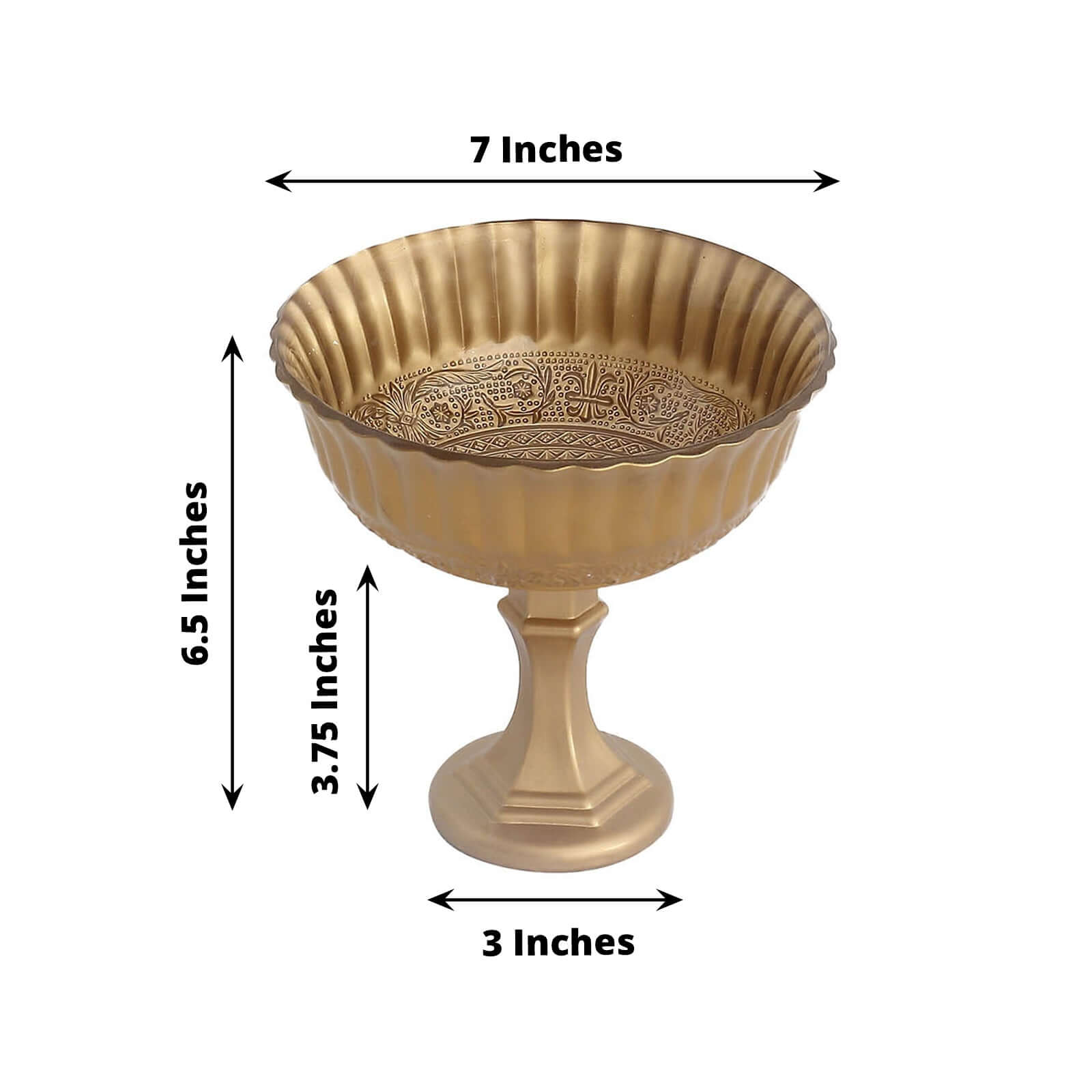 Glass Compote Floral Bowl Pedestal Vase Roman Style Gold - Antique Flower Vase for Sophisticated Event Décor 7