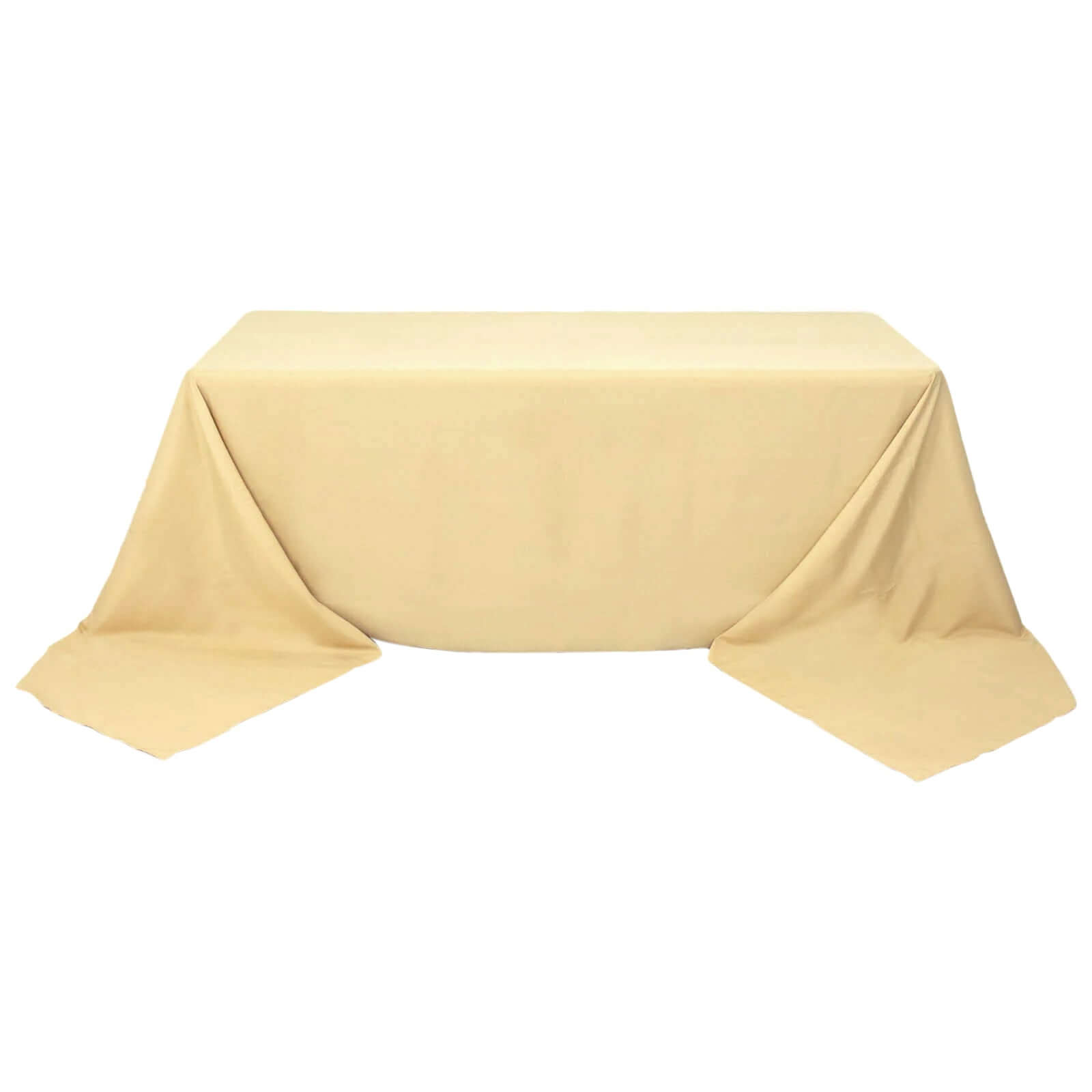 Premium Polyester 90x156 Rectangle Tablecloth Champagne - Seamless 220GSM Stain-Resistant Table Cover