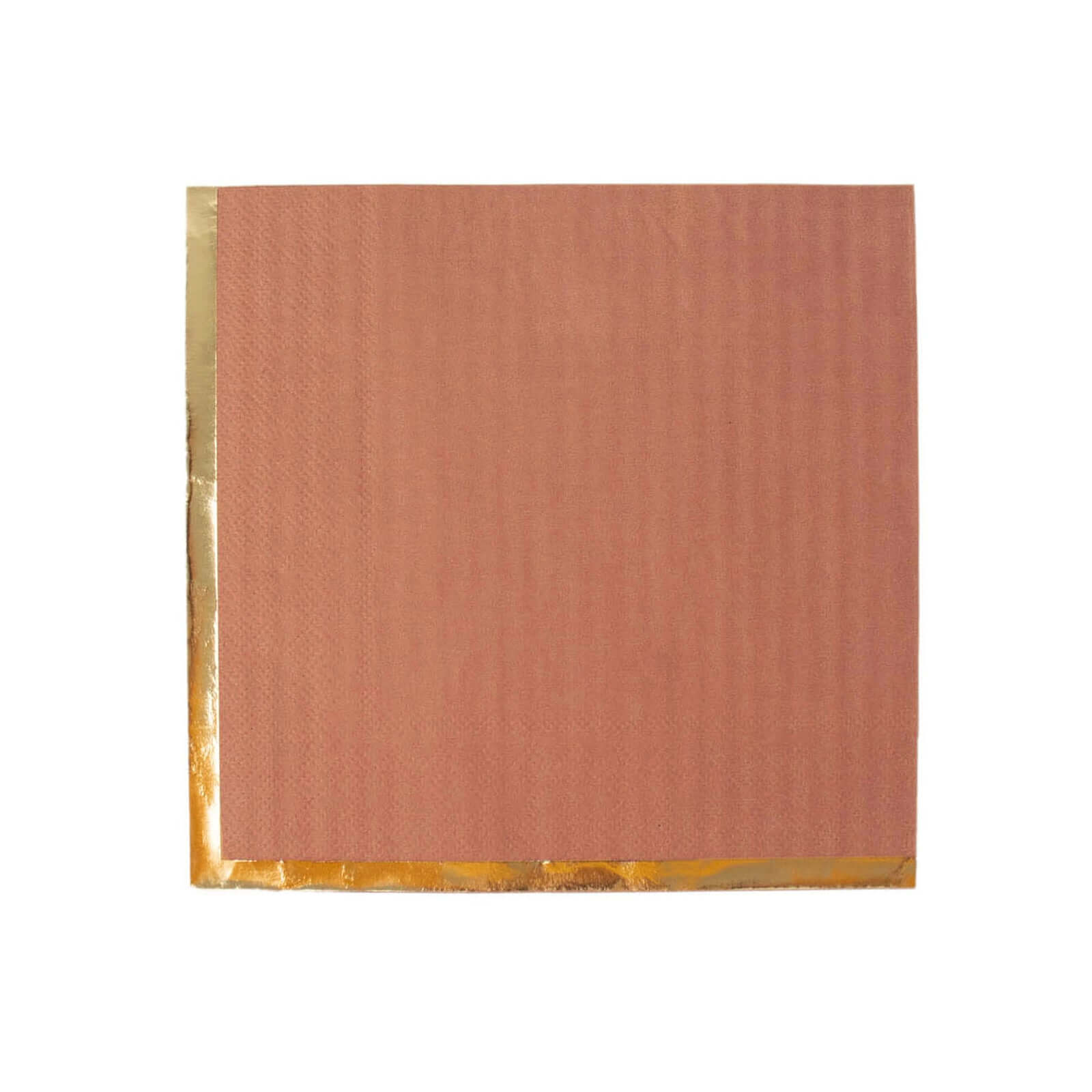 50-Pack Paper Beverage Napkins with Gold Foil Edge Terracotta (Rust) - Disposable 2 Ply Cocktail Napkins for Events 6.5x6.5