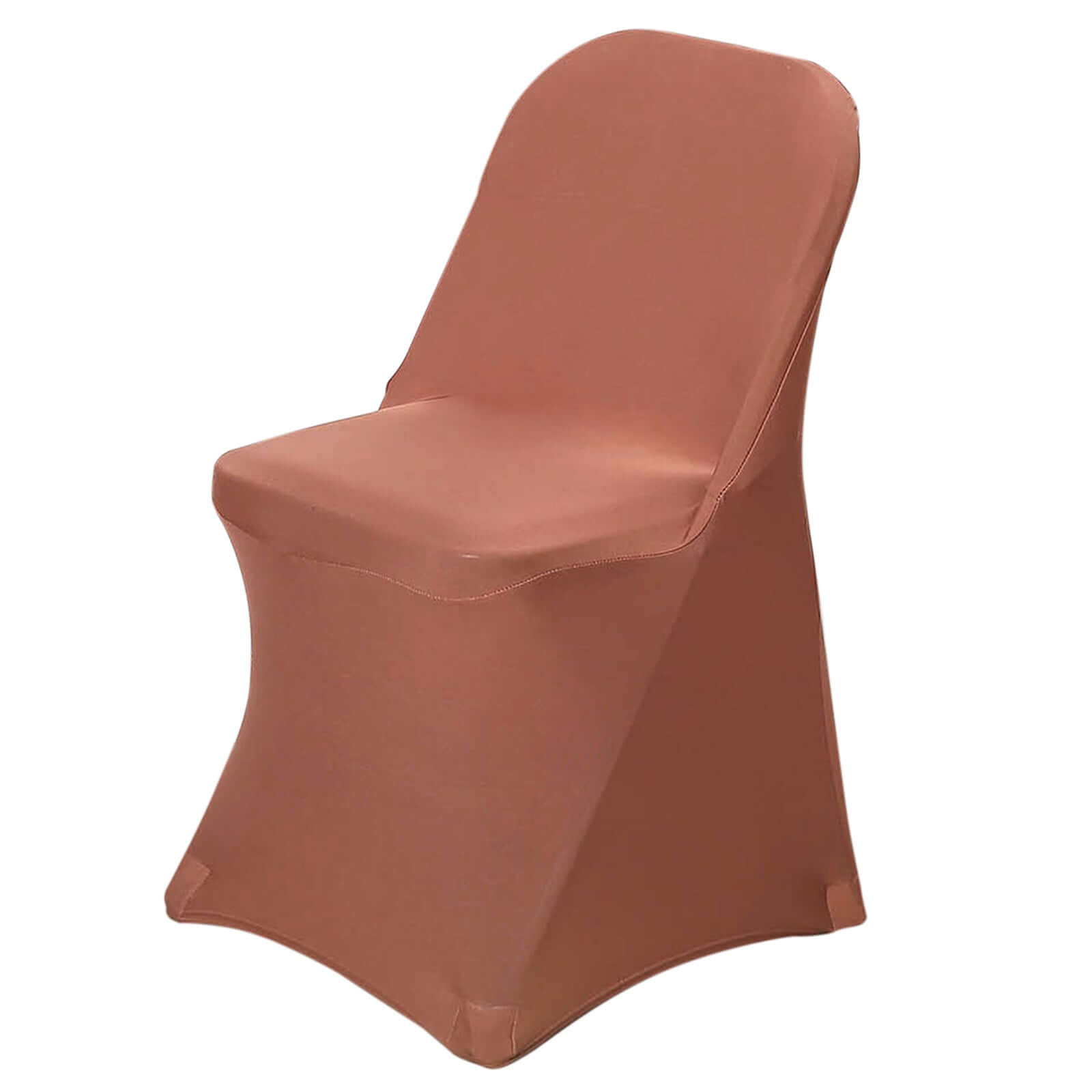 Stretch Spandex Chair Cover Terracotta (Rust) for Folding Chairs - Reusable & Wrinkle-Resistant 160GSM Fitted Slipcover