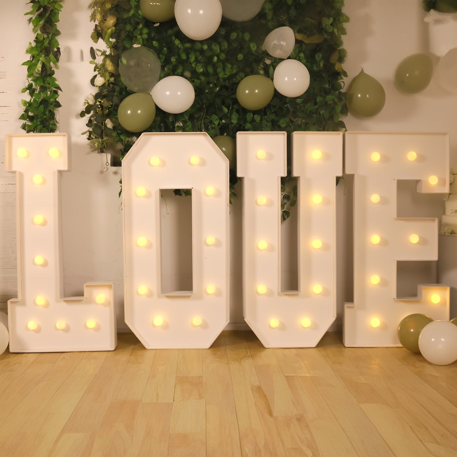 Giant LED Marquee Light Up Letter U, White 4ft Pre-Cut Foam Board with 10 Warm White Battery Operated LEDs, Glue Gun and Sticks