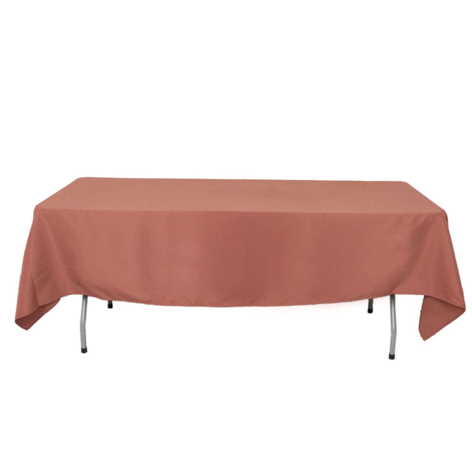 Premium Polyester 60x102 Rectangle Tablecloth Terracotta (Rust) - Durable 220GSM Wrinkle-Resistant Table Cover