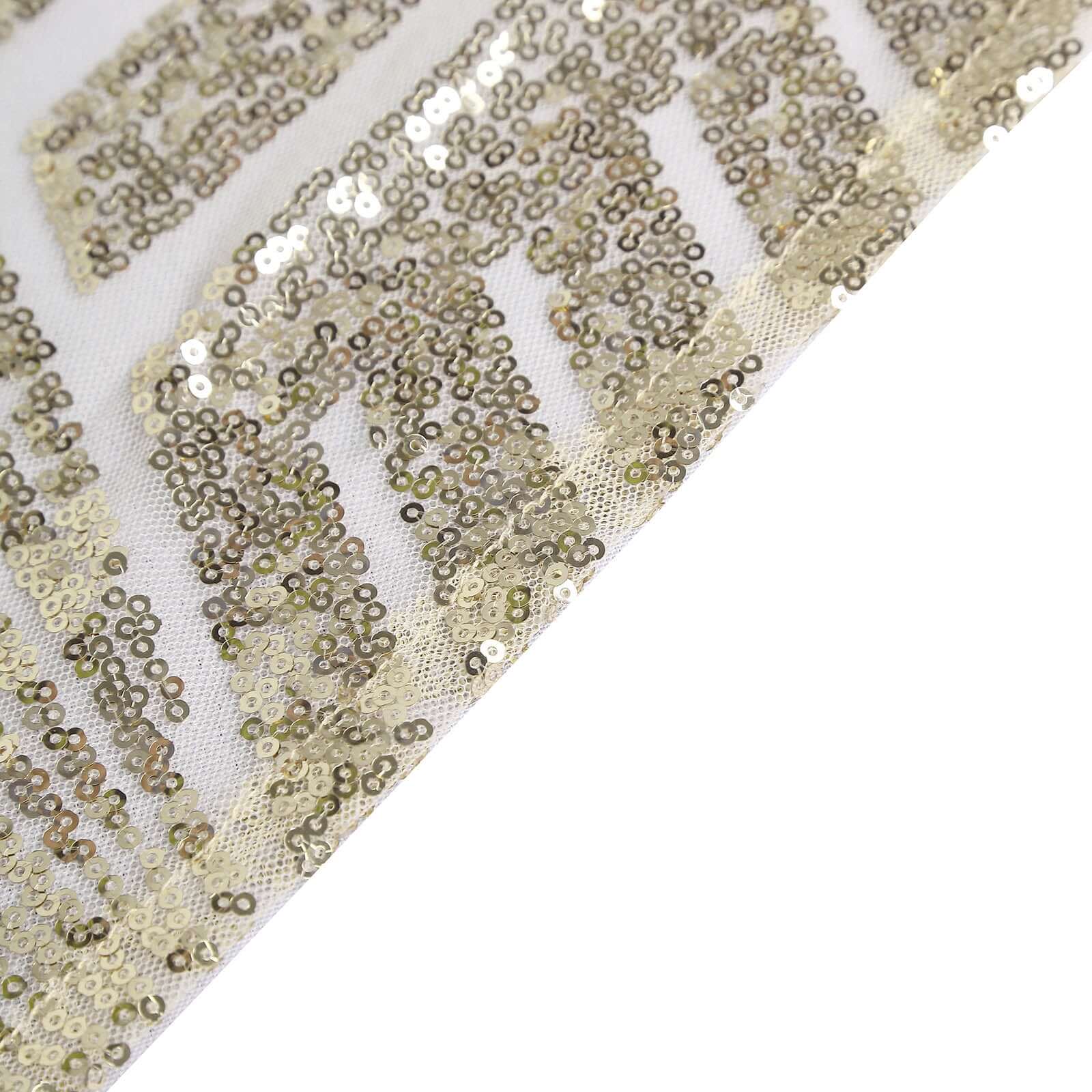 Sequin 90x132 Rectangle Tablecloth Champagne - Seamless Diamond Design Table Cover