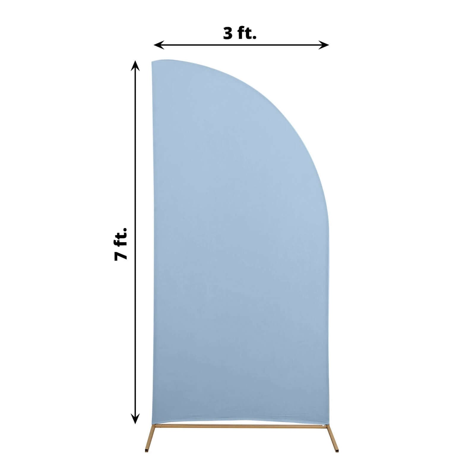 7ft Matte Dusty Blue Spandex Half Moon Chiara Backdrop Stand Cover, Custom Fitted Wedding Arch Cover