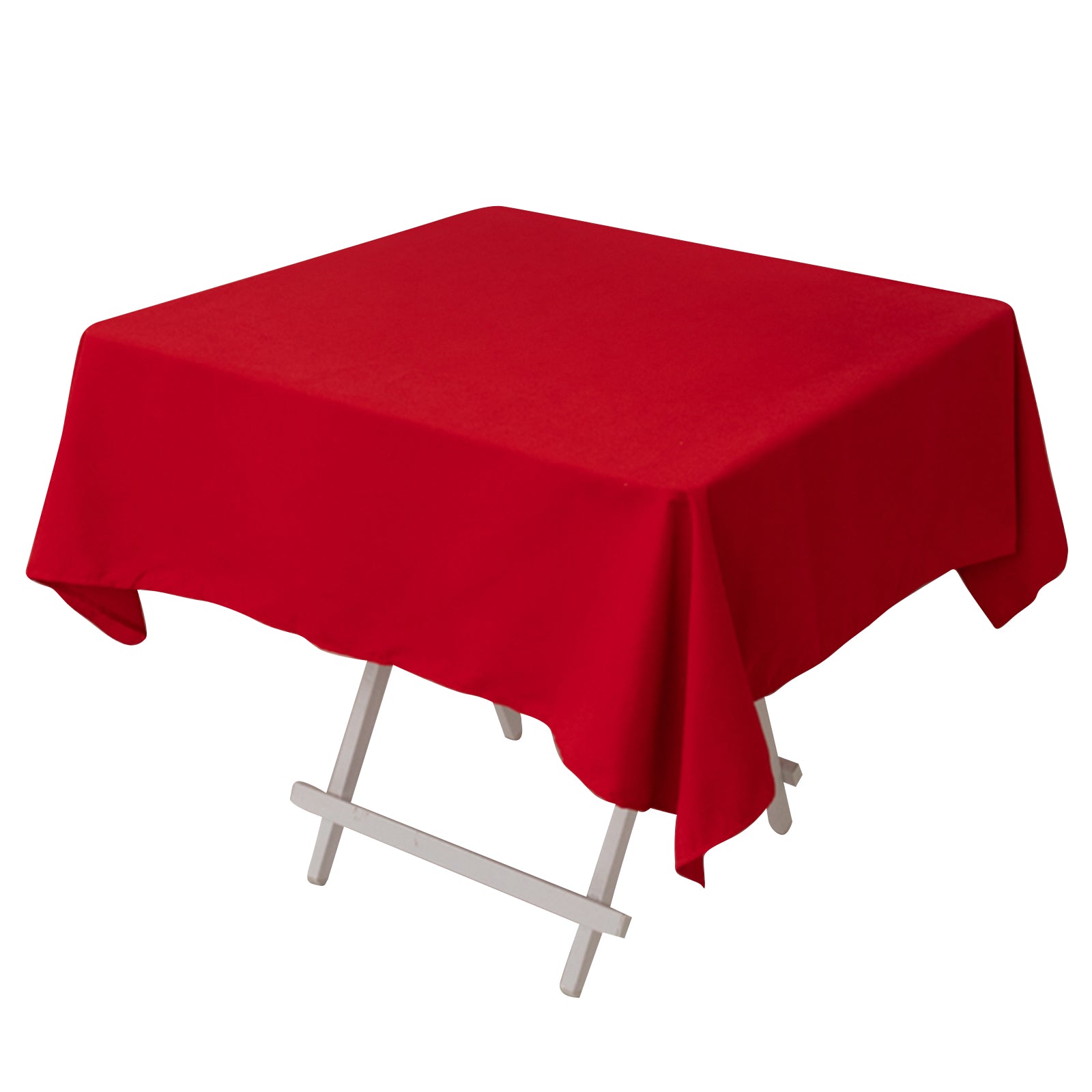 Cotton Blend 54x54 Square Tablecloth Red - Wrinkle-Resistant Table Cover