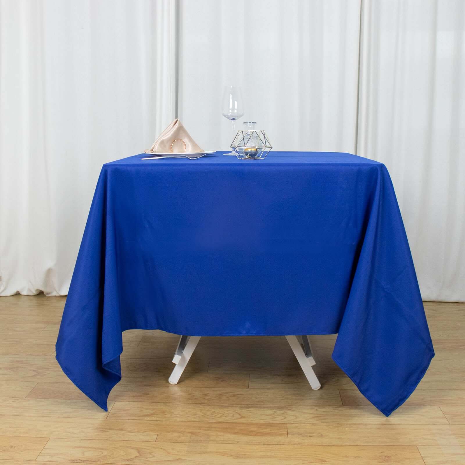 Premium Polyester Square Tablecloth 70x70 Royal Blue 220GSM Wrinkle-Resistant Table Cover