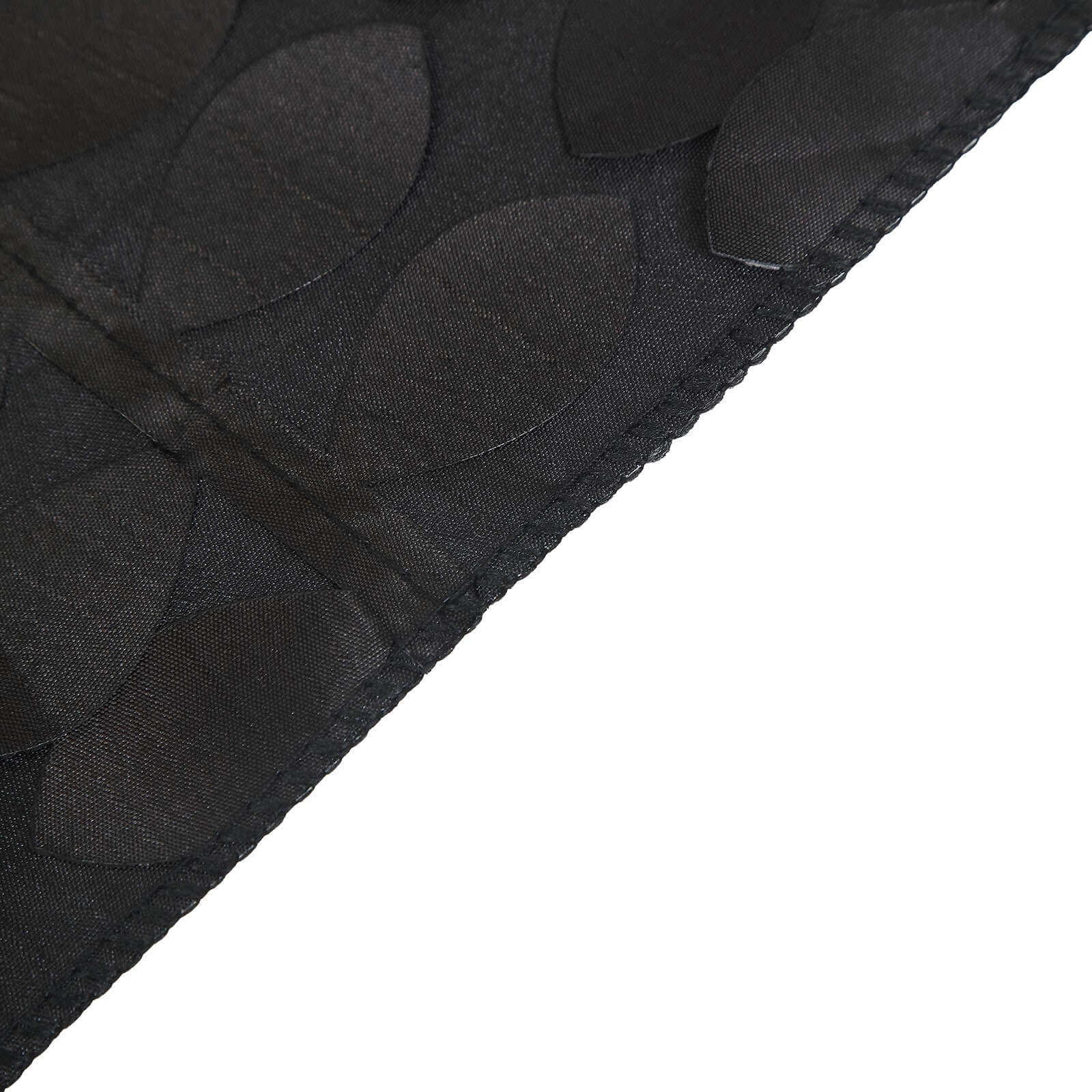 Taffeta 54x54 Square Tablecloth Black 3D Leaf Petal Table Cover