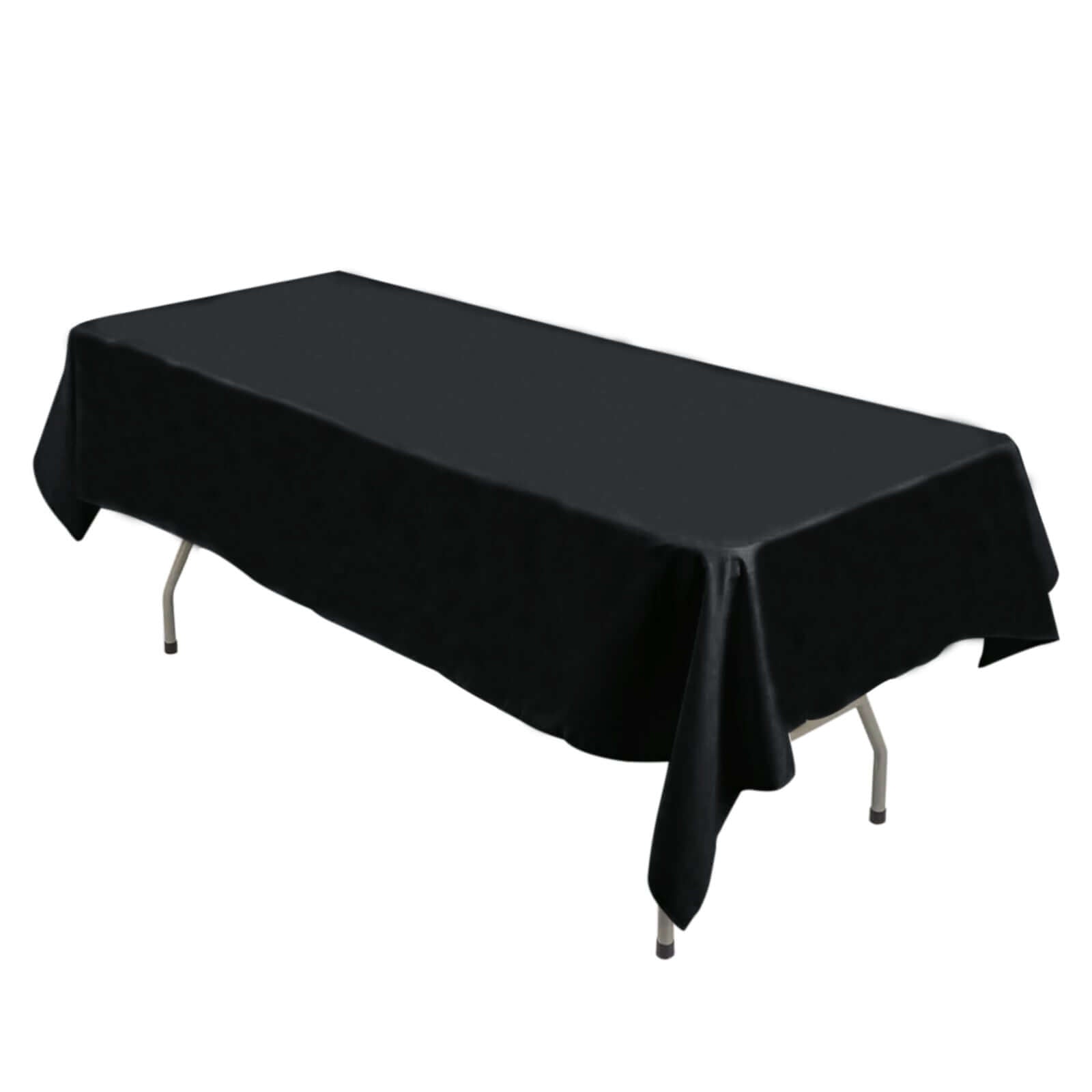 Premium Polyester 54x96 Rectangle Tablecloth Black - Durable 220GSM Stain-Resistant Fabric Table Cover
