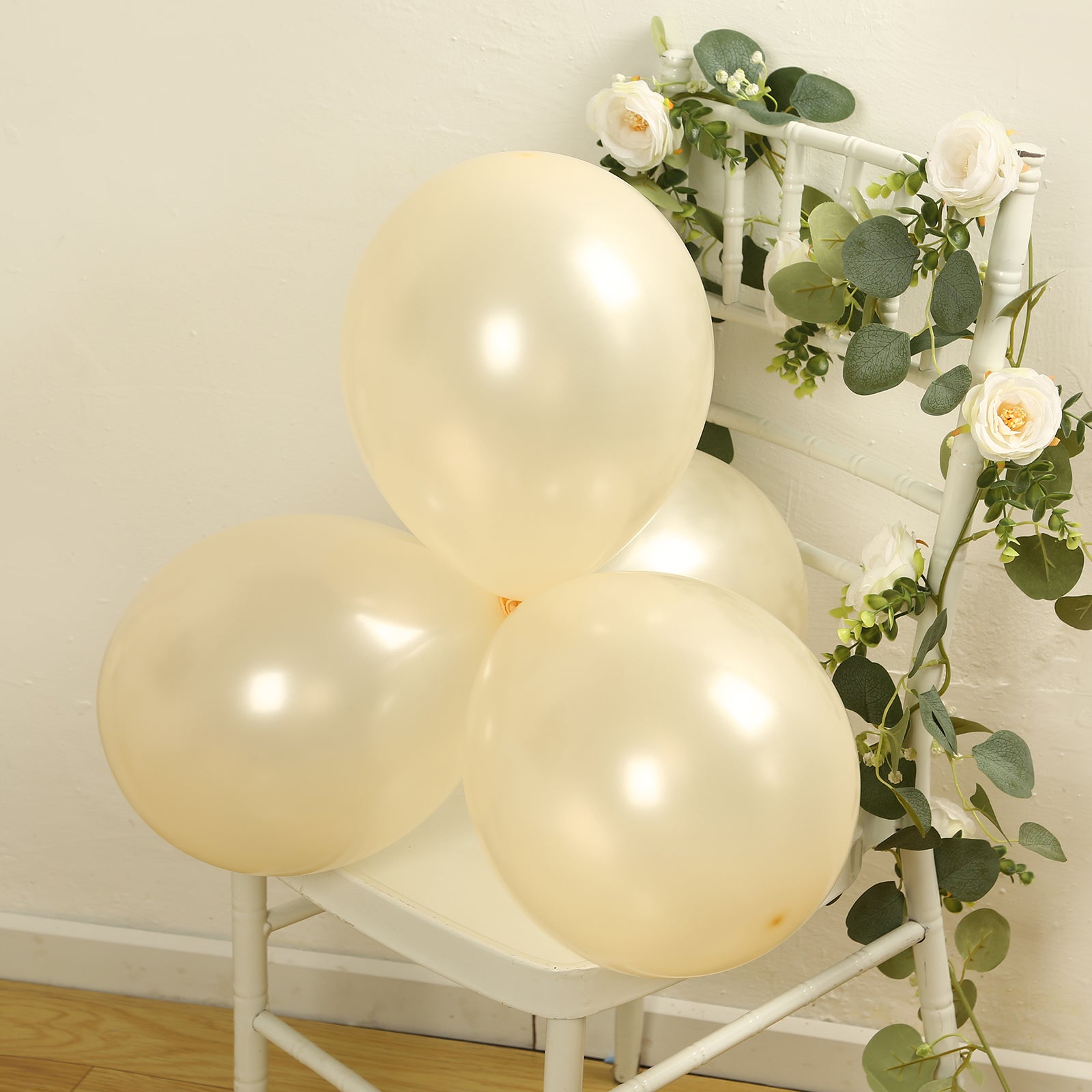 50 Pack Matte Pastel Cream Biodegradable Balloons 12, Round Eco-friendly Thick Latex Party Balloons