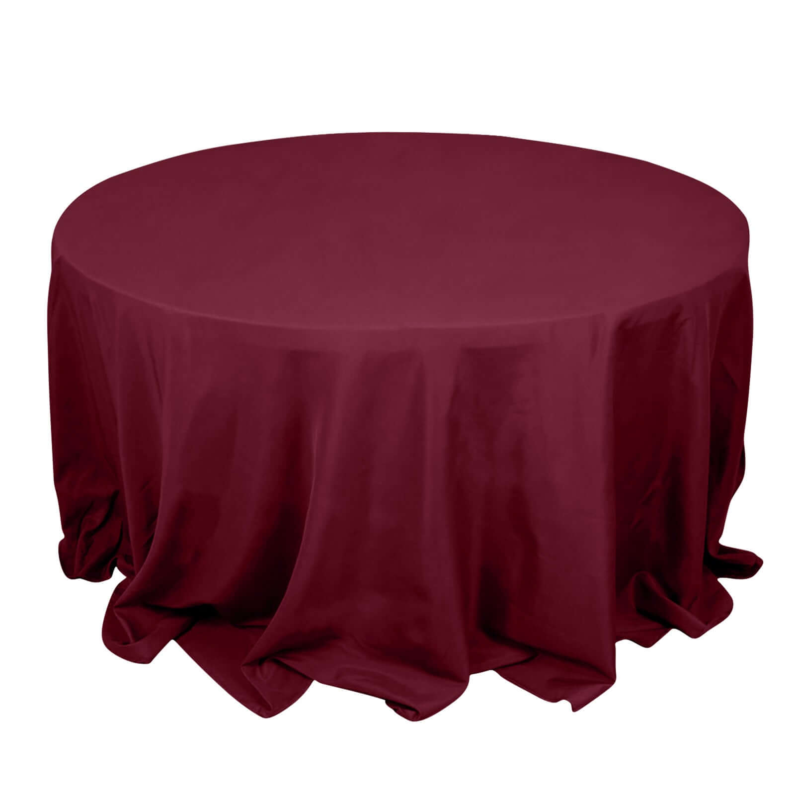 Premium Polyester 132 Round Tablecloth Burgundy - Seamless 220GSM Wrinkle-Resistant Table Cover