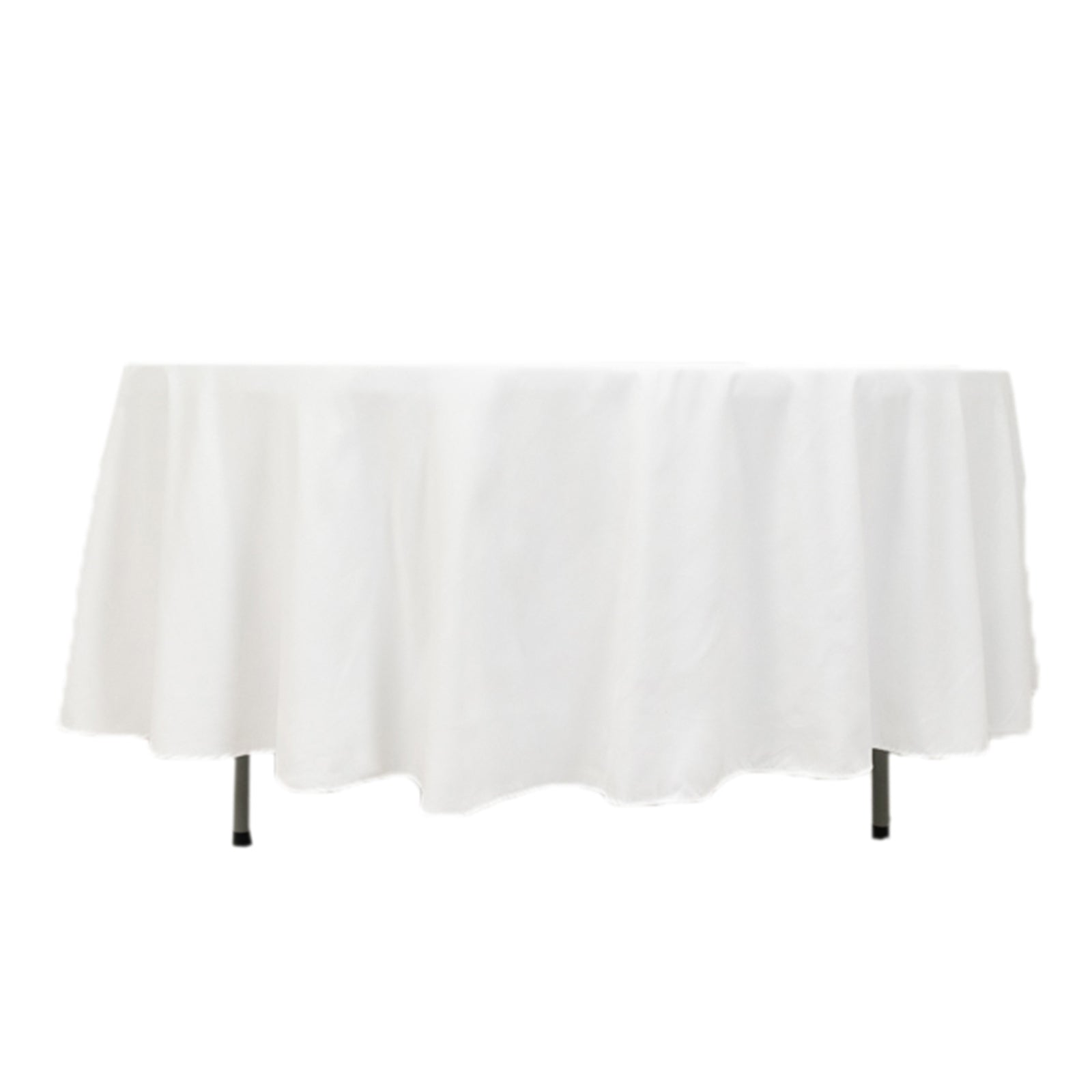 Cotton Blend 108 Round Tablecloth White - Wrinkle-Resistant Design for Versatile Table Settings