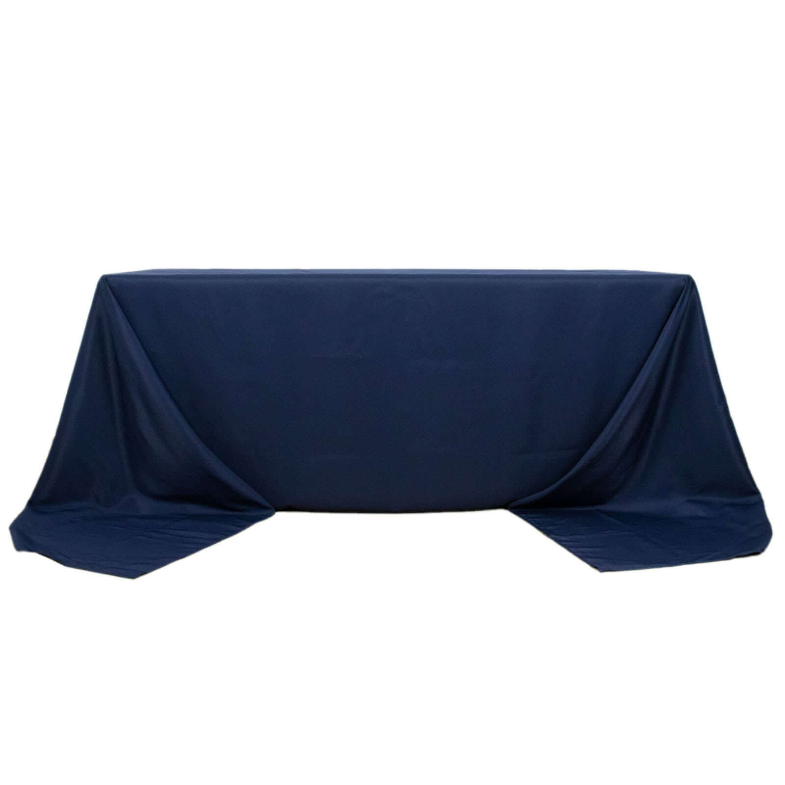 Premium Polyester 90x156 Rectangle Tablecloth Navy Blue - Seamless 220GSM Stain-Resistant Table Cover