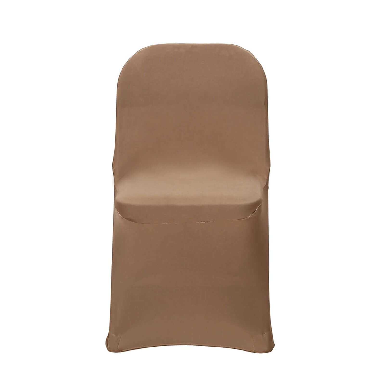 Stretch Spandex Chair Cover Taupe for Folding Chairs - Reusable & Wrinkle-Resistant 160GSM Fitted Slipcover