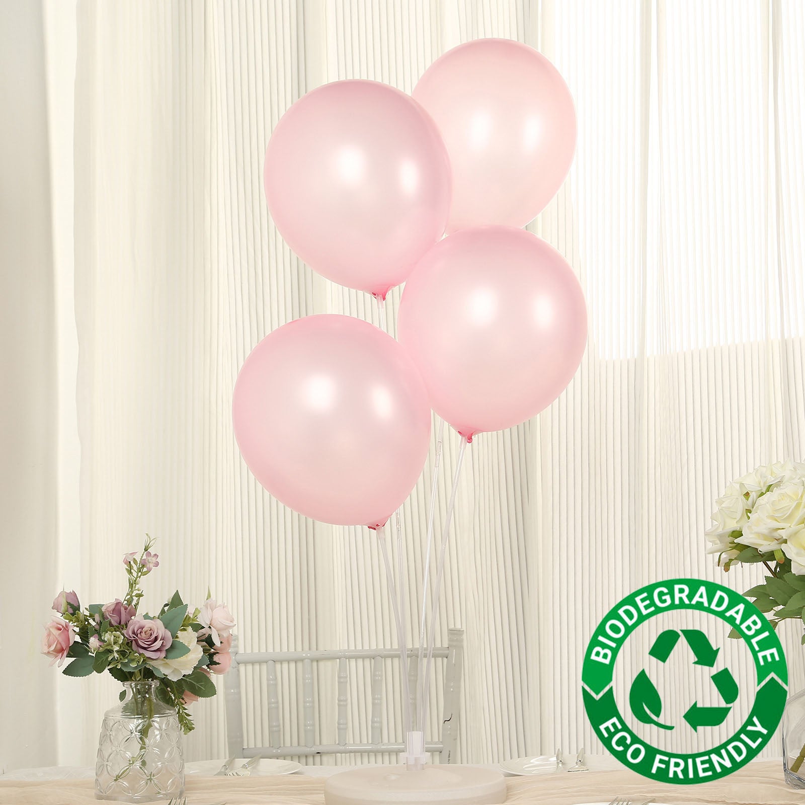 50 Pack Blush Biodegradable Balloons, 12 Thickened Extra Strong Eco-friendly Latex Helium Party Balloons