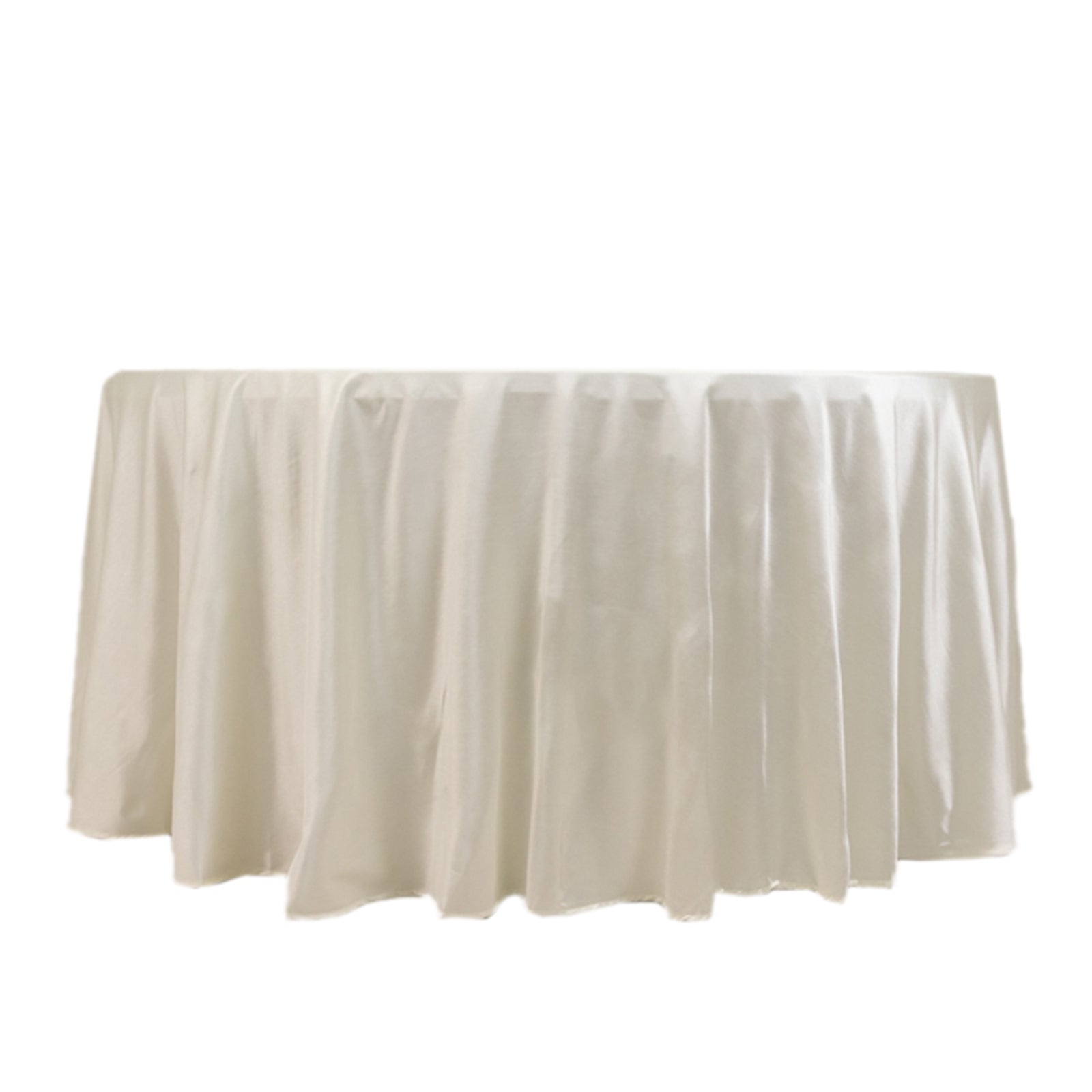 Premium Scuba Round 120 Tablecloth Shimmering Pearl - Wrinkle Free, Stain Resistant & Seamless Table Cover